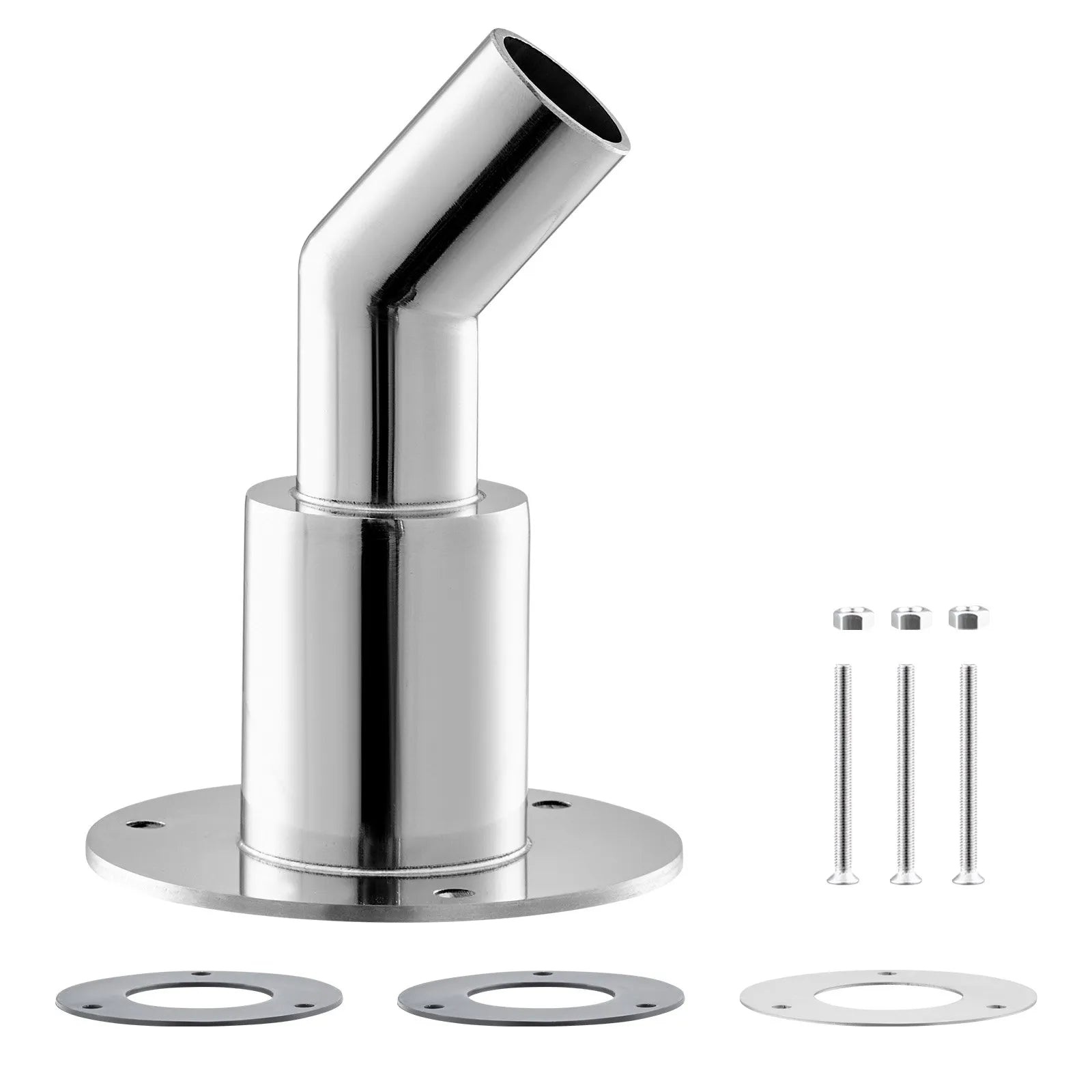 VEVOR Thru Hull Exhaust Skin Fitting – 0.94" Diesel Heater Exhaust Elbow Pipe Socket Replacement with Screws, Nuts & Gaskets, 316 Stainless Steel for 2KW, 5KW, and 8KW Diesel Heaters