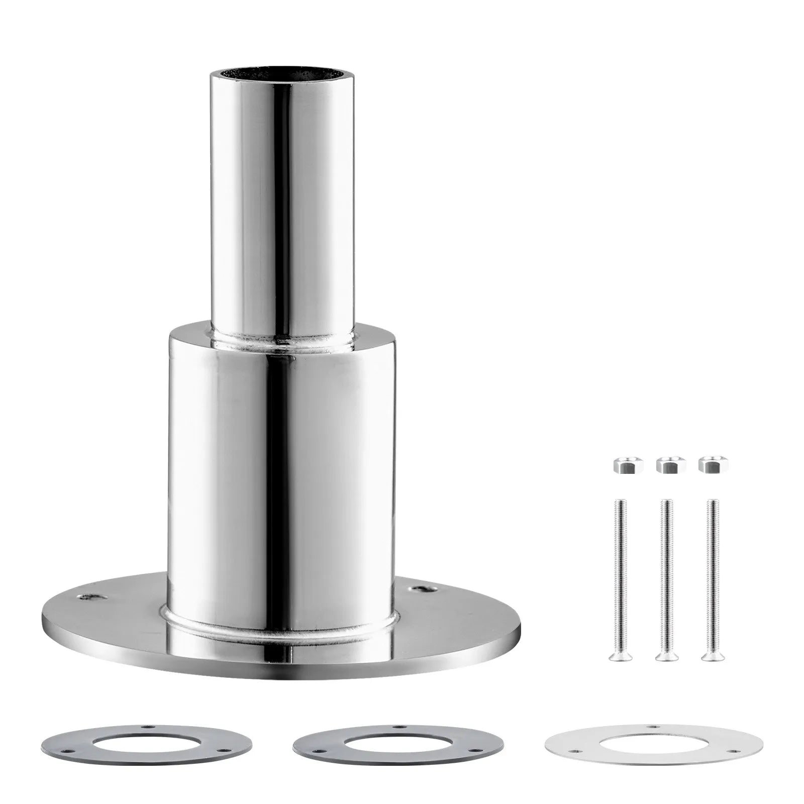 VEVOR Thru Hull Exhaust Skin Fitting – 0.94 Inch Straight Diesel Heater Exhaust Kit with Screws, Nuts & Gasket, 316 Stainless Steel