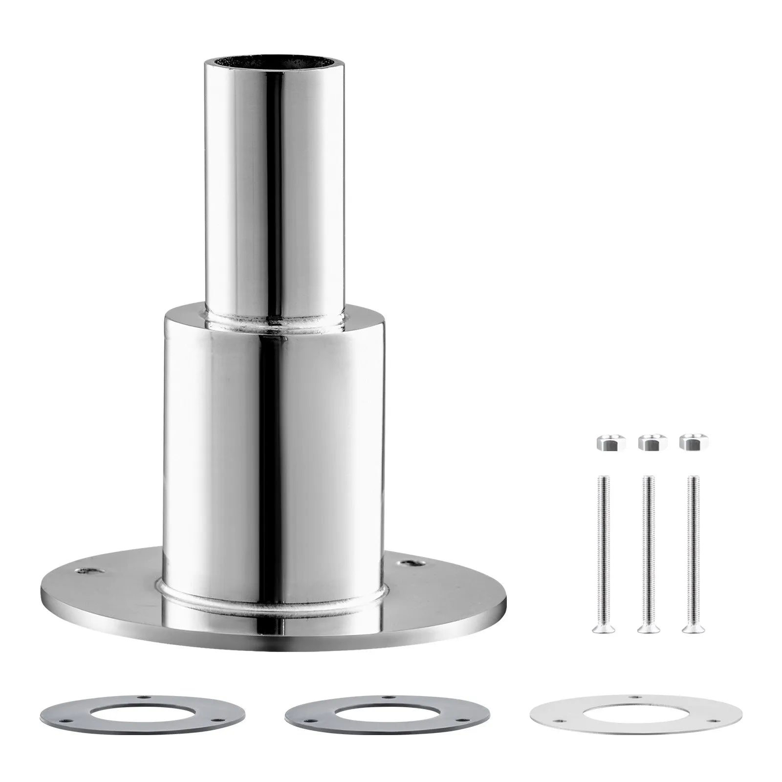 VEVOR Thru Hull Exhaust Skin Fitting – 0.94 Inch Straight Diesel Heater Exhaust Kit with Screws, Nuts & Gasket, 316 Stainless Steel