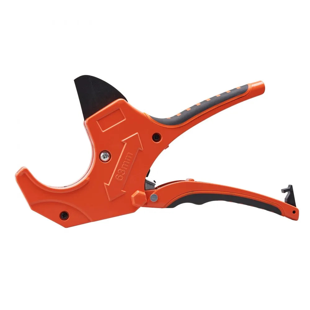 VEVOR PVC Pipe Cutter, 0-2-1/2" O.D. Ratcheting PVC Pipe Cutter, Heavy Duty Tube Cutting Tool with Spare SK5 Blade for PVC, CPVC, PP-R, PEX, PE, Rubber Hoses