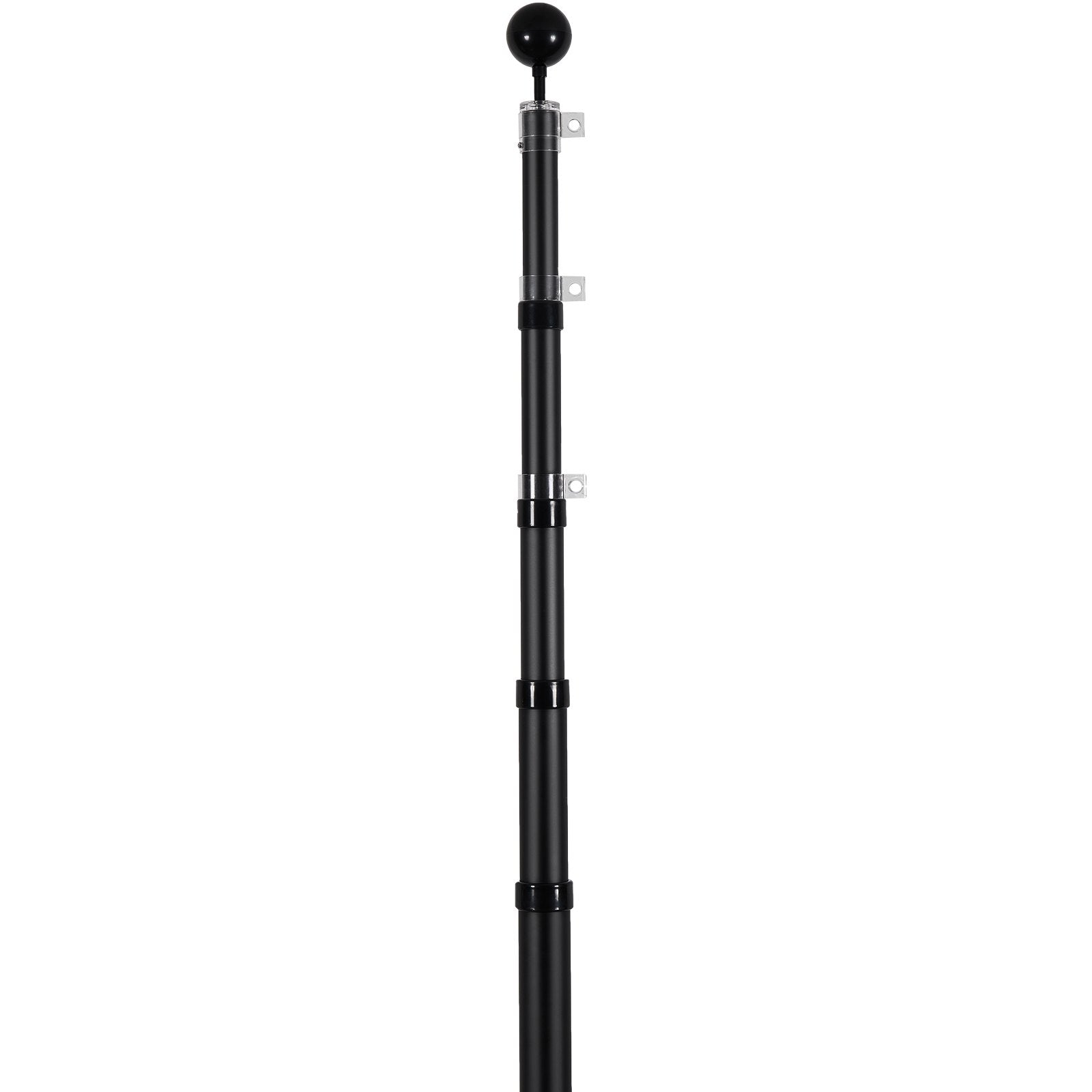 VEVOR 20FT Telescopic Flagpole Kit Heavy Duty Aluminum Flag Pole Black