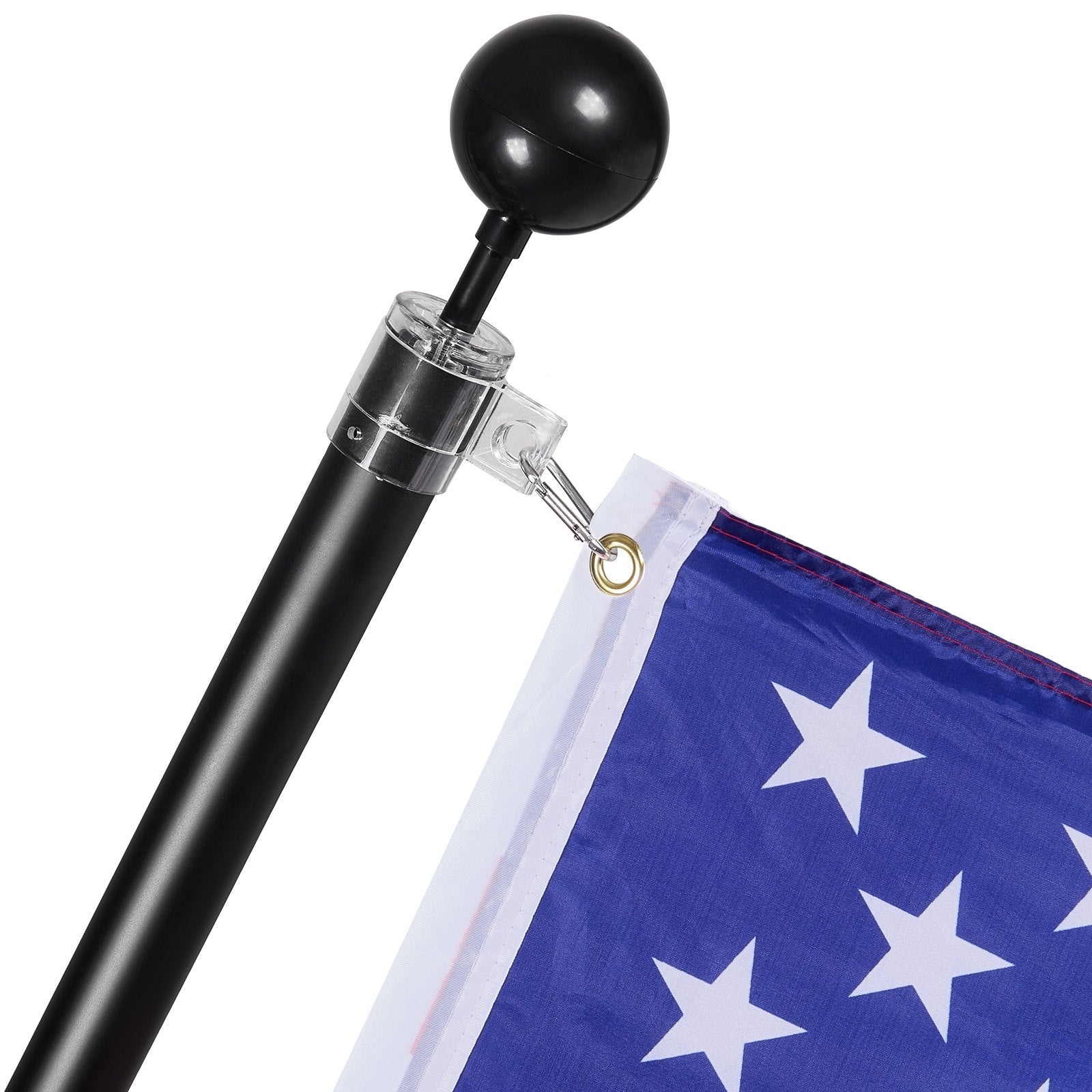VEVOR 25FT Telescopic Flagpole Kit Heavy Duty Aluminum Flag Pole Black