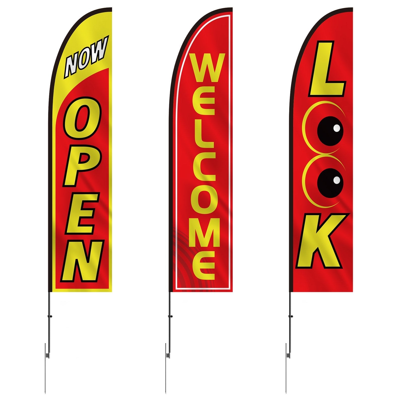 VEVOR Open Flags for Business Advertising Feather Flag Kit Open Look Welcome