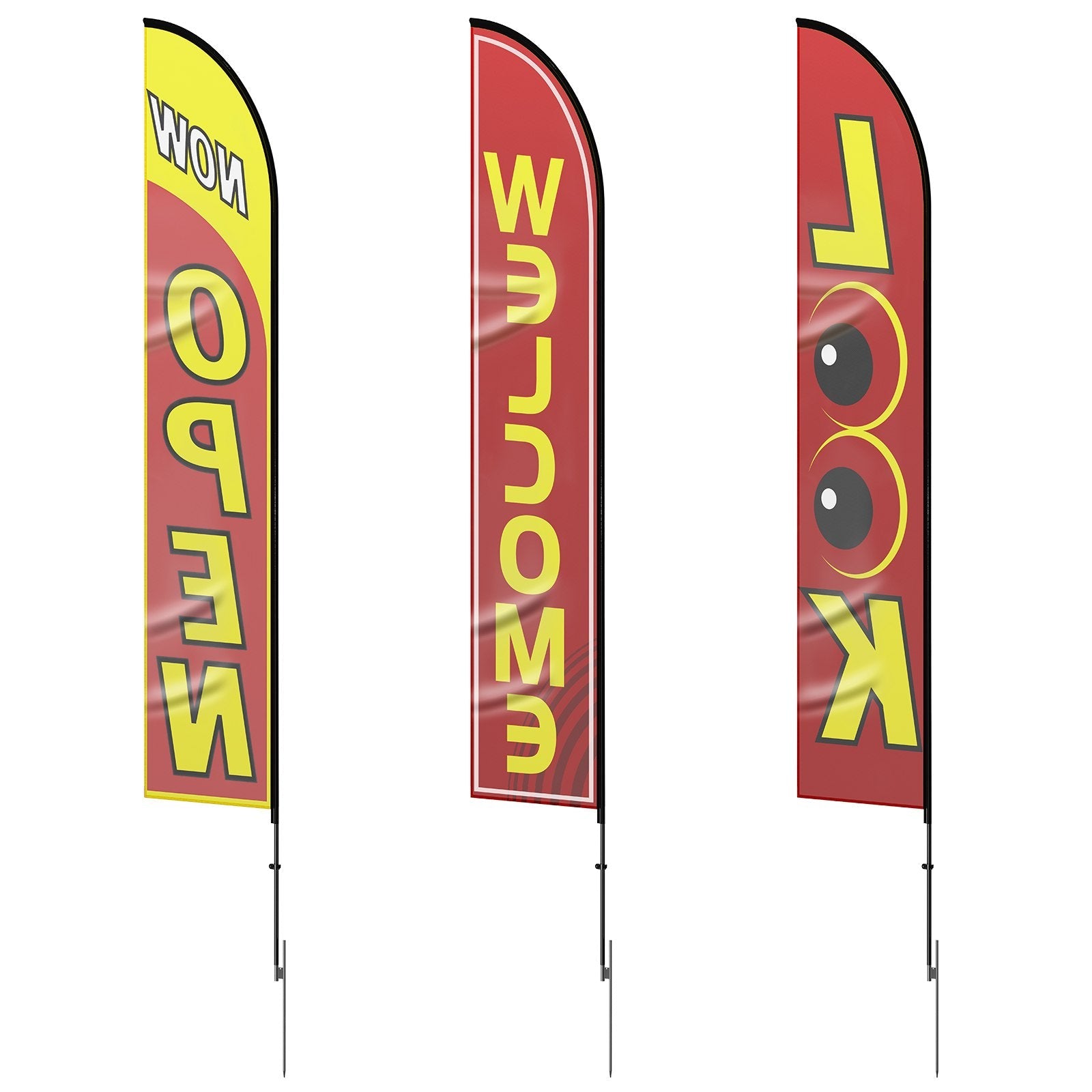 VEVOR Open Flags for Business Advertising Feather Flag Kit Open Look Welcome