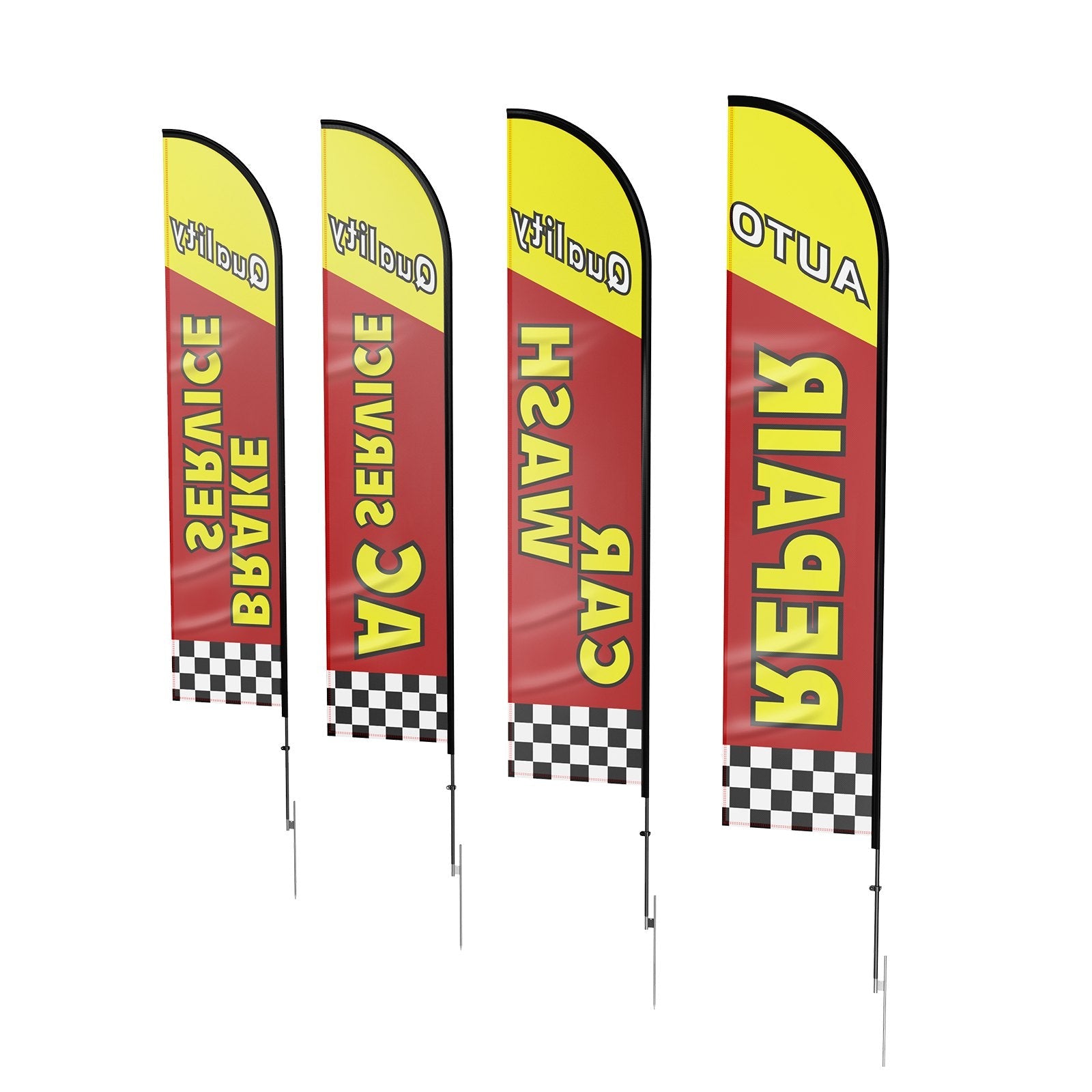 VEVOR Auto Repair Advertising Feather Flag Kit Swooper Flags and Poles 16.3 FT