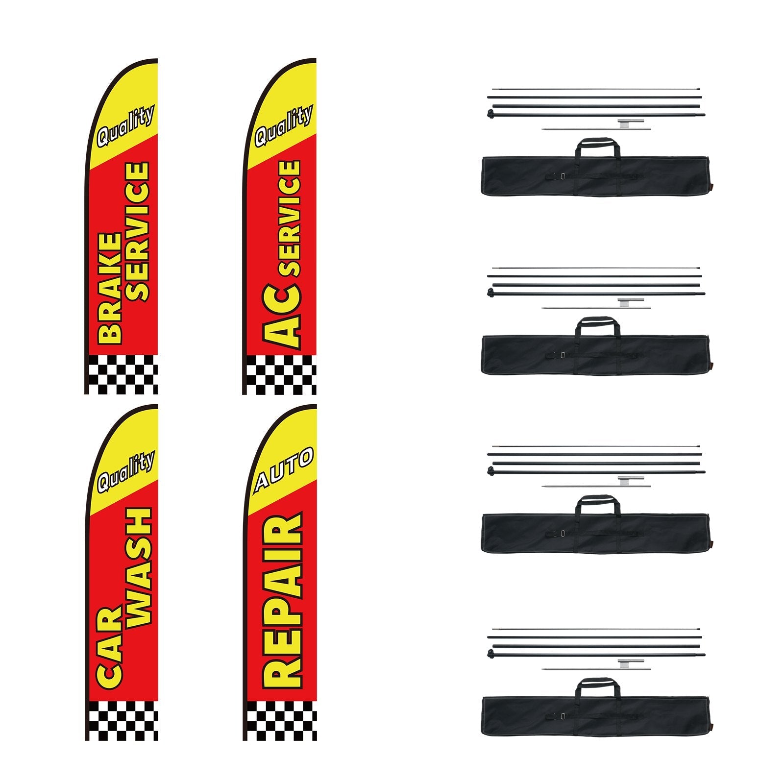 VEVOR Auto Repair Advertising Feather Flag Kit Swooper Flags and Poles 16.3 FT