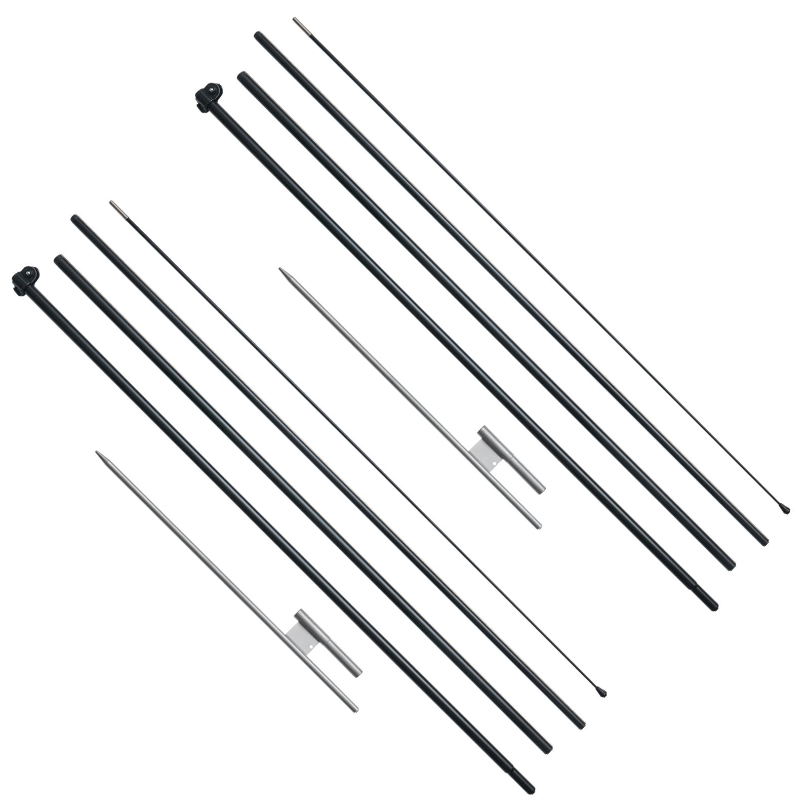 VEVOR Feather Flag Pole Kit 2 Packs Swooper Flag Pole 16.3 ft with Ground Stakes