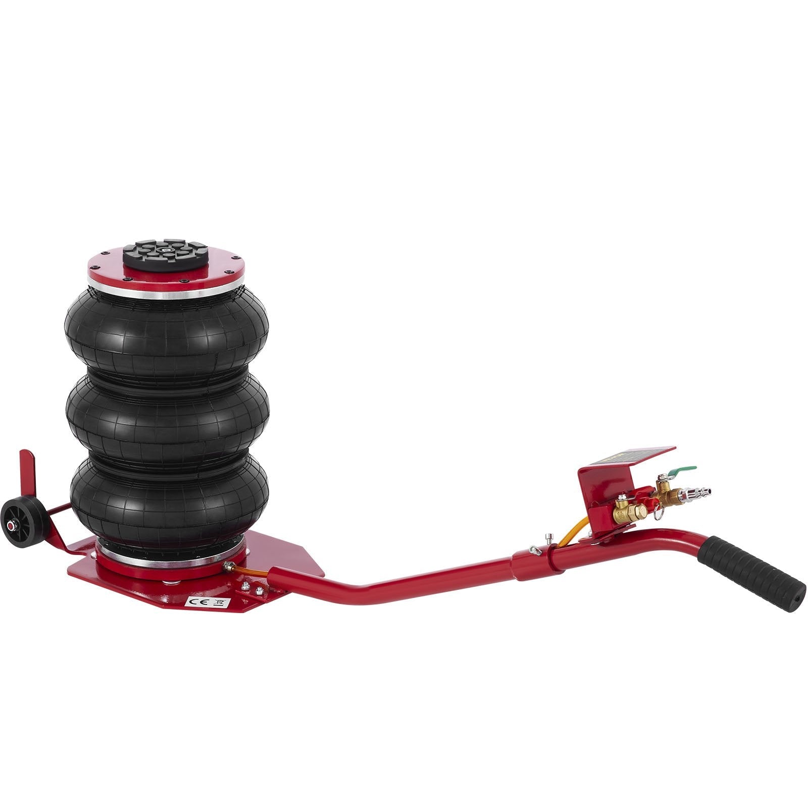 VEVOR Triple Bag Air Jack 3 Ton 6600lbs Pneumatic Car Jack Red Air Jack Portable Lifting Up to 16 Inch