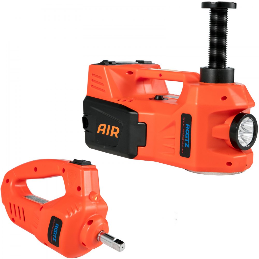 VEVOR Electric Scissor Jack 5T 12V DC with Electric Impact Wrench, All in One Electric Car Jack 11023lb, with LED Flashlight for Vehicle Repairing and Tire Replacing Portable Tool Case