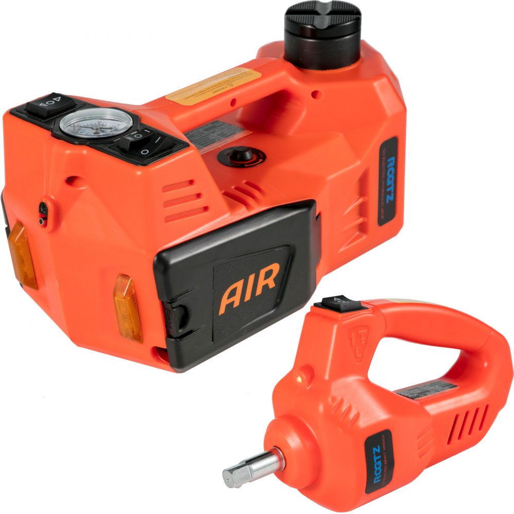 VEVOR Electric Scissor Jack 5T 12V DC with Electric Impact Wrench, All in One Electric Car Jack 11023lb, with LED Flashlight for Vehicle Repairing and Tire Replacing Portable Tool Case