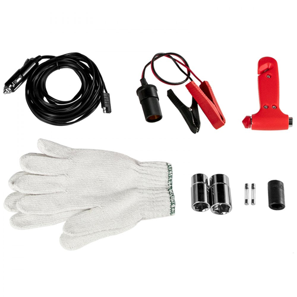 VEVOR Electric Scissor Jack 5T 12V DC with Electric Impact Wrench, All in One Electric Car Jack 11023lb, with LED Flashlight for Vehicle Repairing and Tire Replacing Portable Tool Case