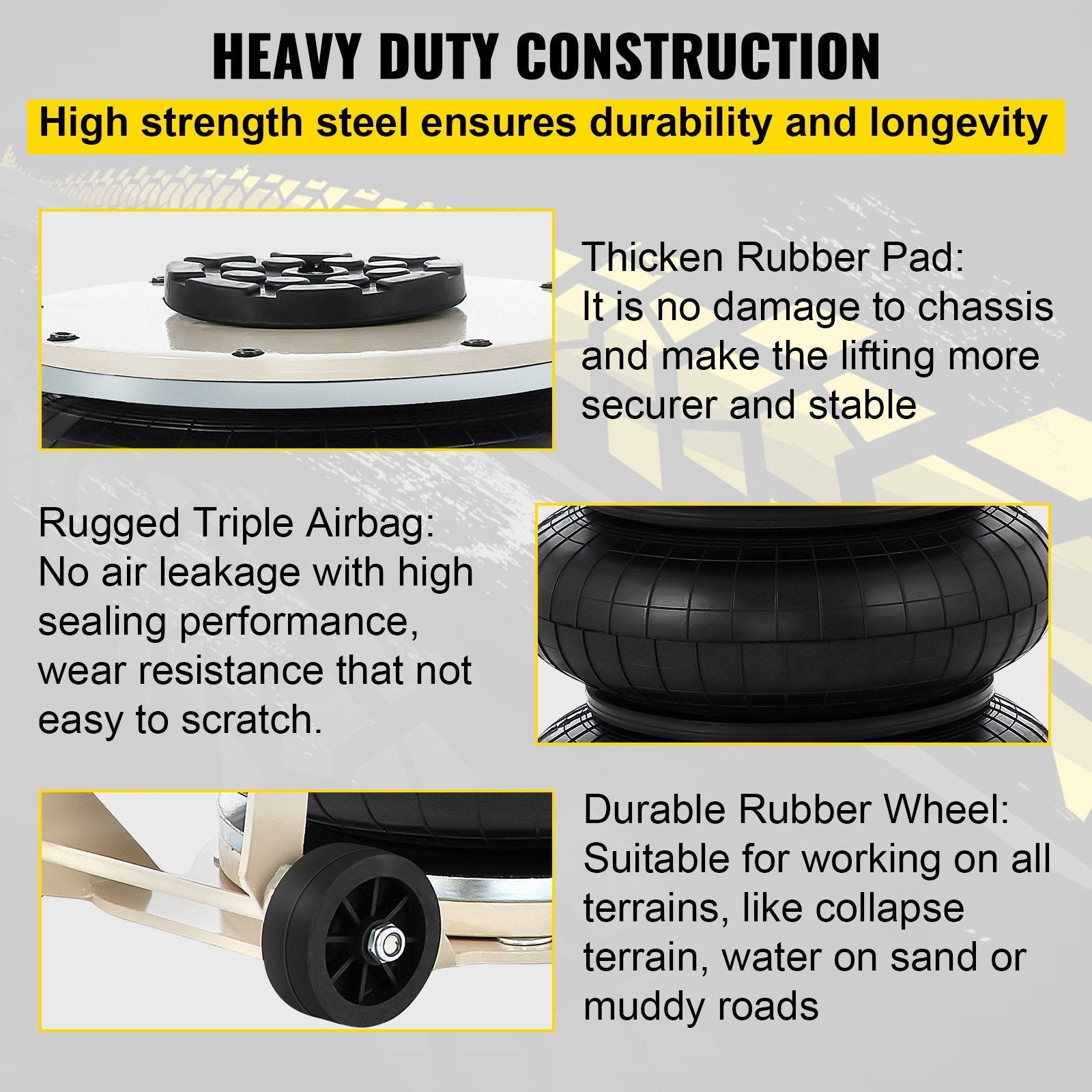 Triple Bag Air Jack Pneumatic Jack 11023LBS Quick Lift 5 Ton Heavy Duty Jacking