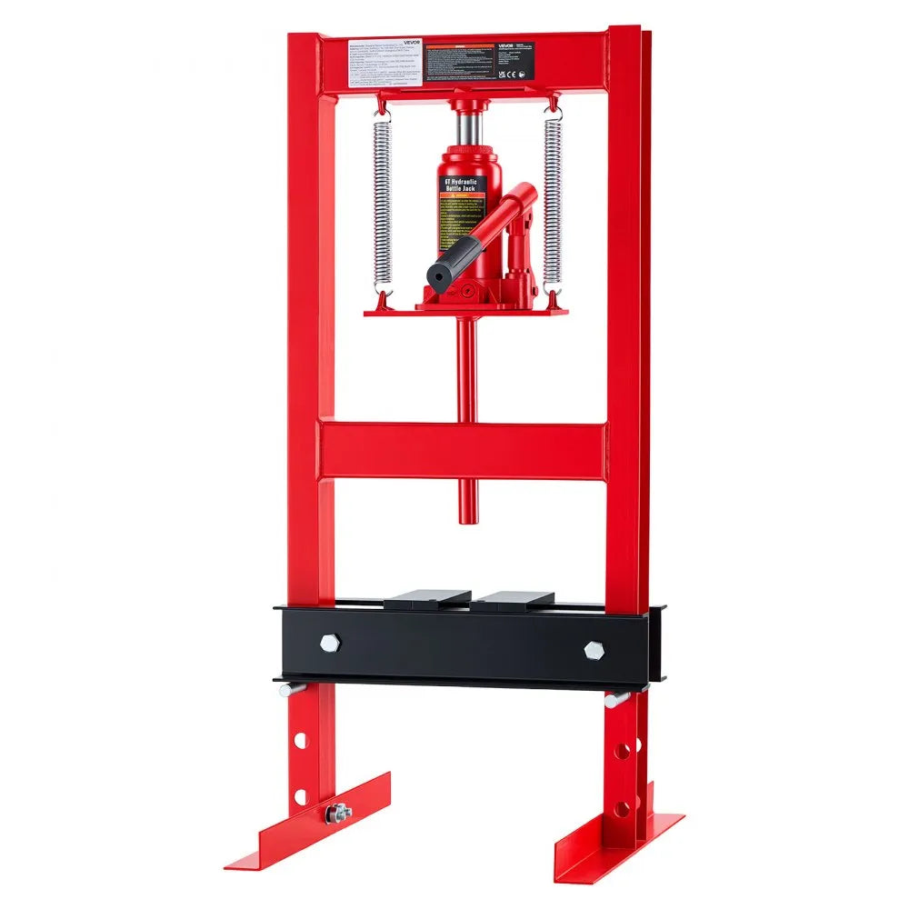 6 Ton Hydraulic Shop Press with H-Frame, 4-Level Adjustable Height & Movable Plates – Heavy-Duty Garage Press
