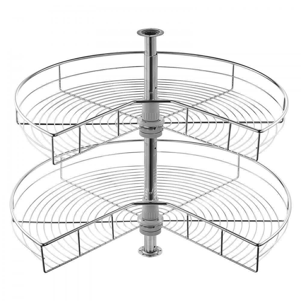 VEVOR 28" 2 Tier Kidney Shaped Chrome Corner Organizer Lazy Susan Cabinet Blind