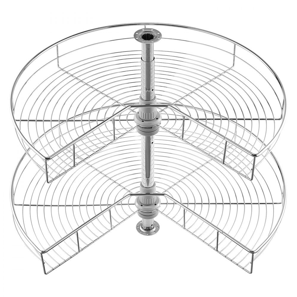 VEVOR 28" 2 Tier Kidney Shaped Chrome Corner Organizer Lazy Susan Cabinet Blind