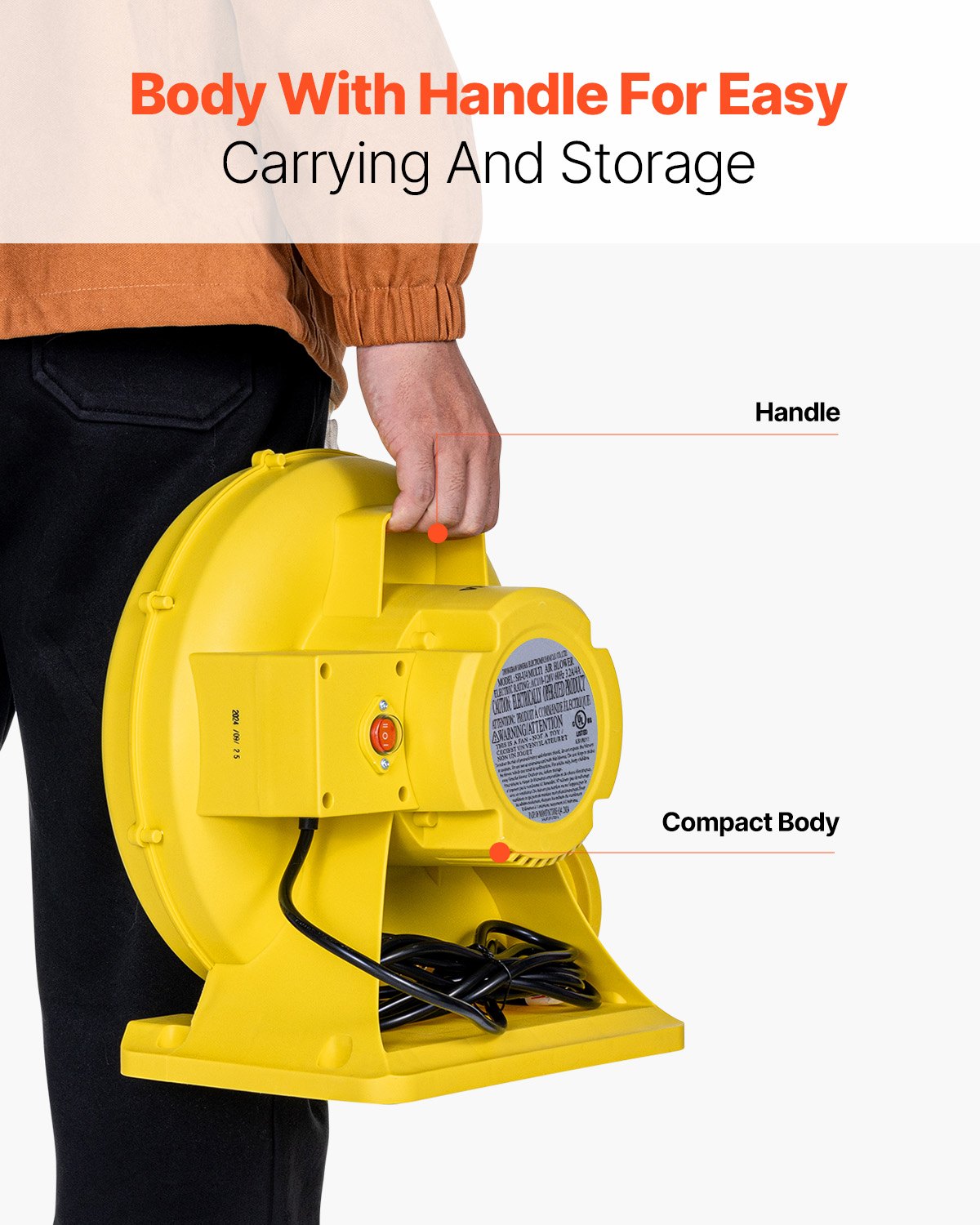 VEVOR Inflatable Bounce House Blower 0.5&0.6HP 450W for Commercial Bounce House