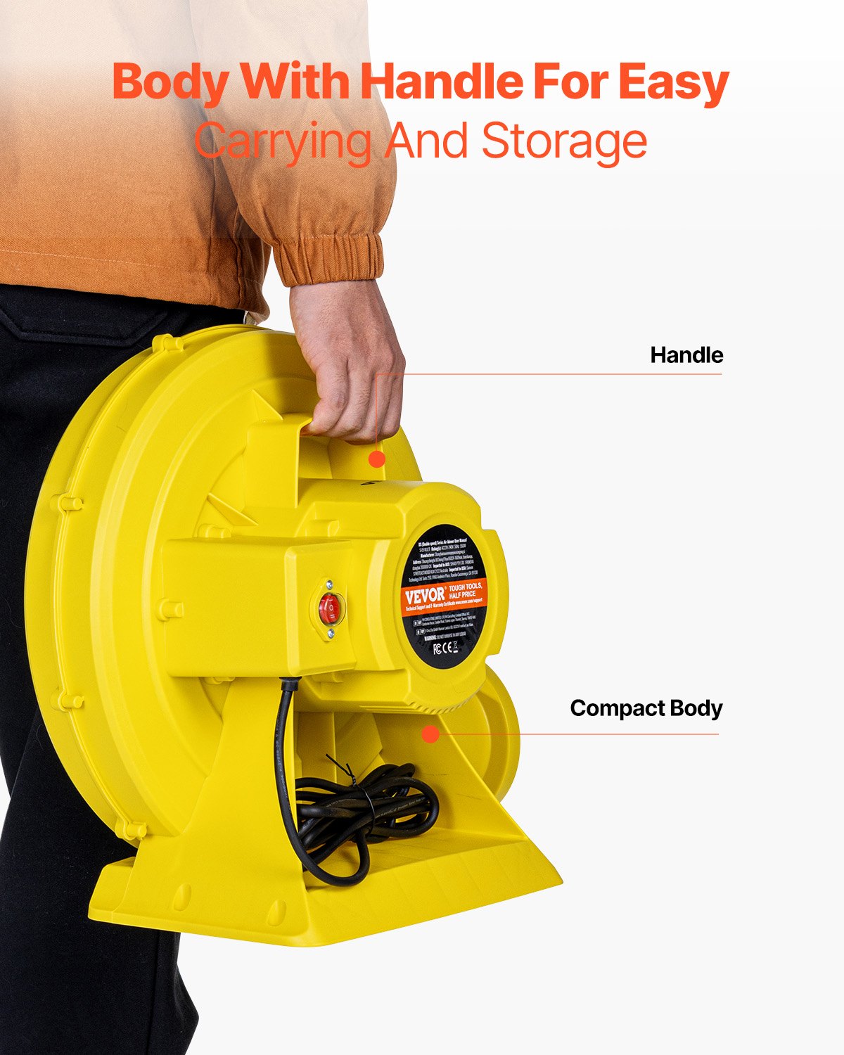 VEVOR Inflatable Bounce House Blower 1&1.3HP 950W for Commercial Bounce House