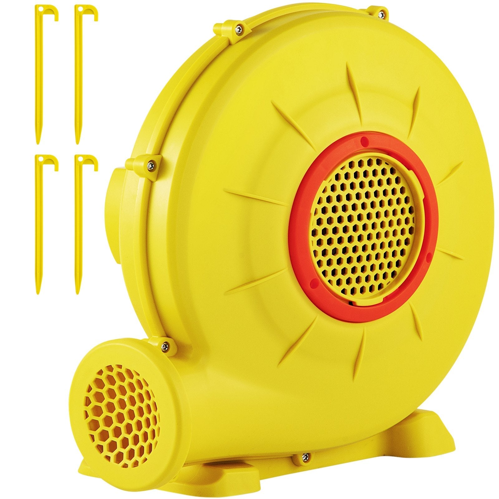 VEVOR Air Blower, 450W 0.6HP Inflatable Blower, Portable and Powerful Bounce House Blower, 1750Pa Commercial Air Blower Pump Fan, Used for Inflatable Bouncy Castle and Jump Slides, Yellow