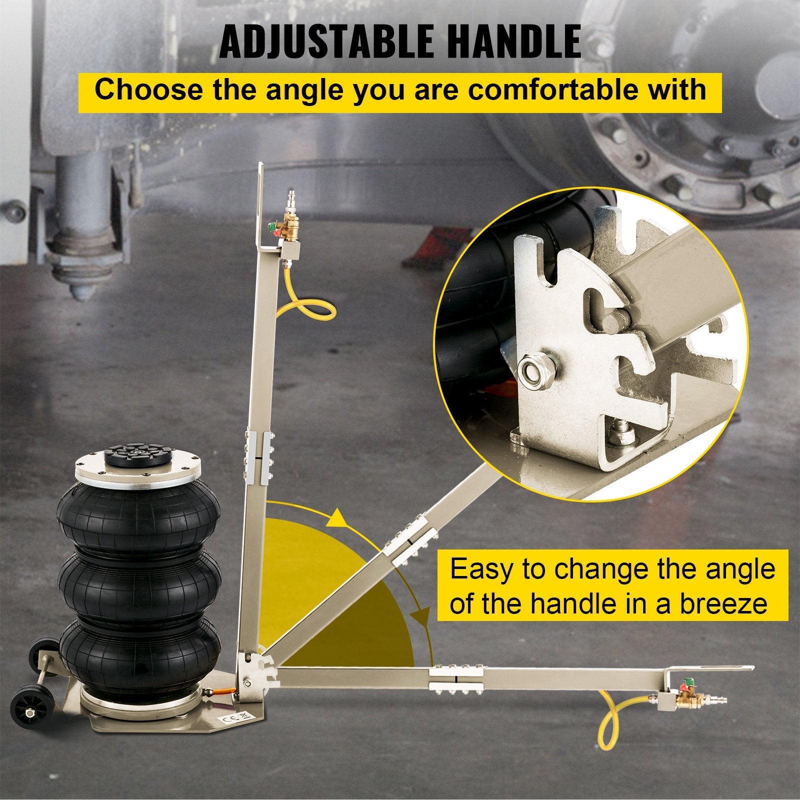 VEVOR Triple Air Bag Jack Pneumatic Jack 6600lbs Quick Lift 3T Heavy Duty White