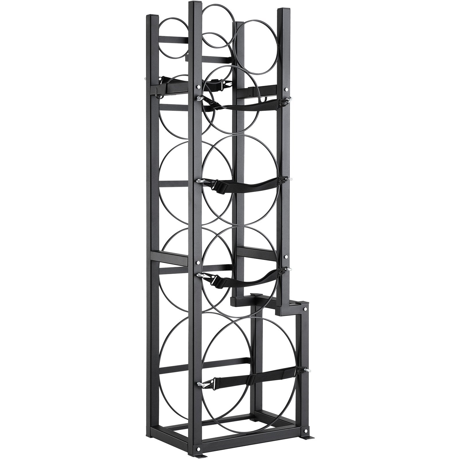 VEVOR Refrigerant Tank Rack, with 1 x 50lb, 2 x 30lb and Other 3 Small Bottle Tanks, Cylinder Tank Rack 15.55x12.99x49.8 in, Refrigerant Cylinder Rack and Holders for Freon, Gases, Oxygen, Nitrogen