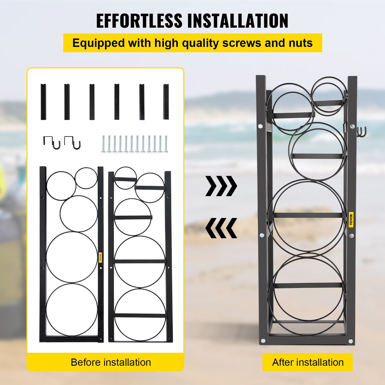VEVOR Refrigerant Tank Rack with 2-30lb and Other 3 Saving Space Cylinder Tank Rack 889mm Refrigerant Cylinder Rack Gas Cylinder Racks and Holders for Gas Oxygen Nitrogen Storage