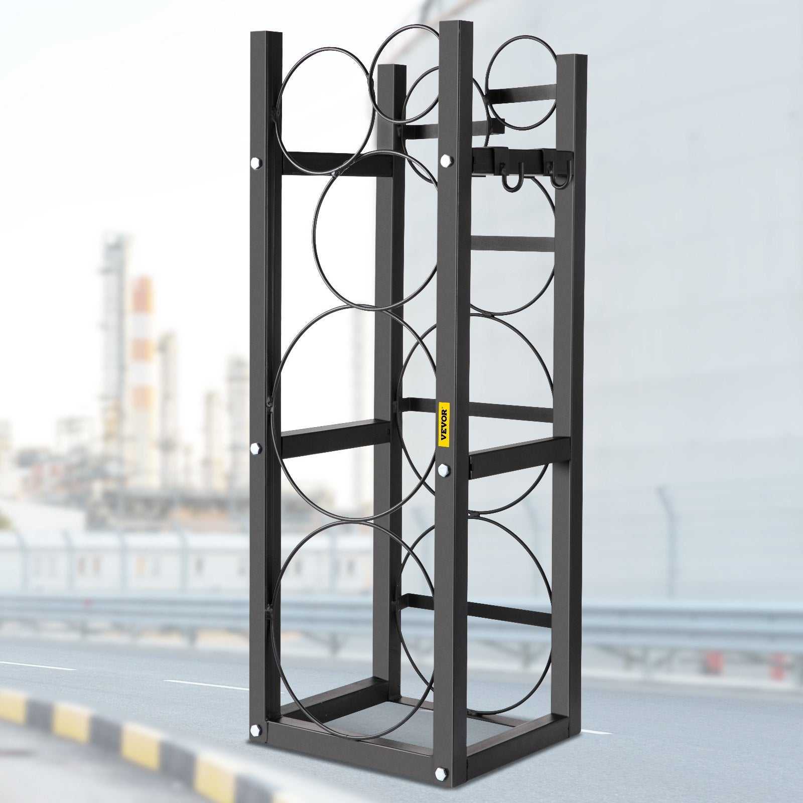 VEVOR Refrigerant Tank Rack with 2-30lb and Other 3 Saving Space Cylinder Tank Rack 889mm Refrigerant Cylinder Rack Gas Cylinder Racks and Holders for Gas Oxygen Nitrogen Storage