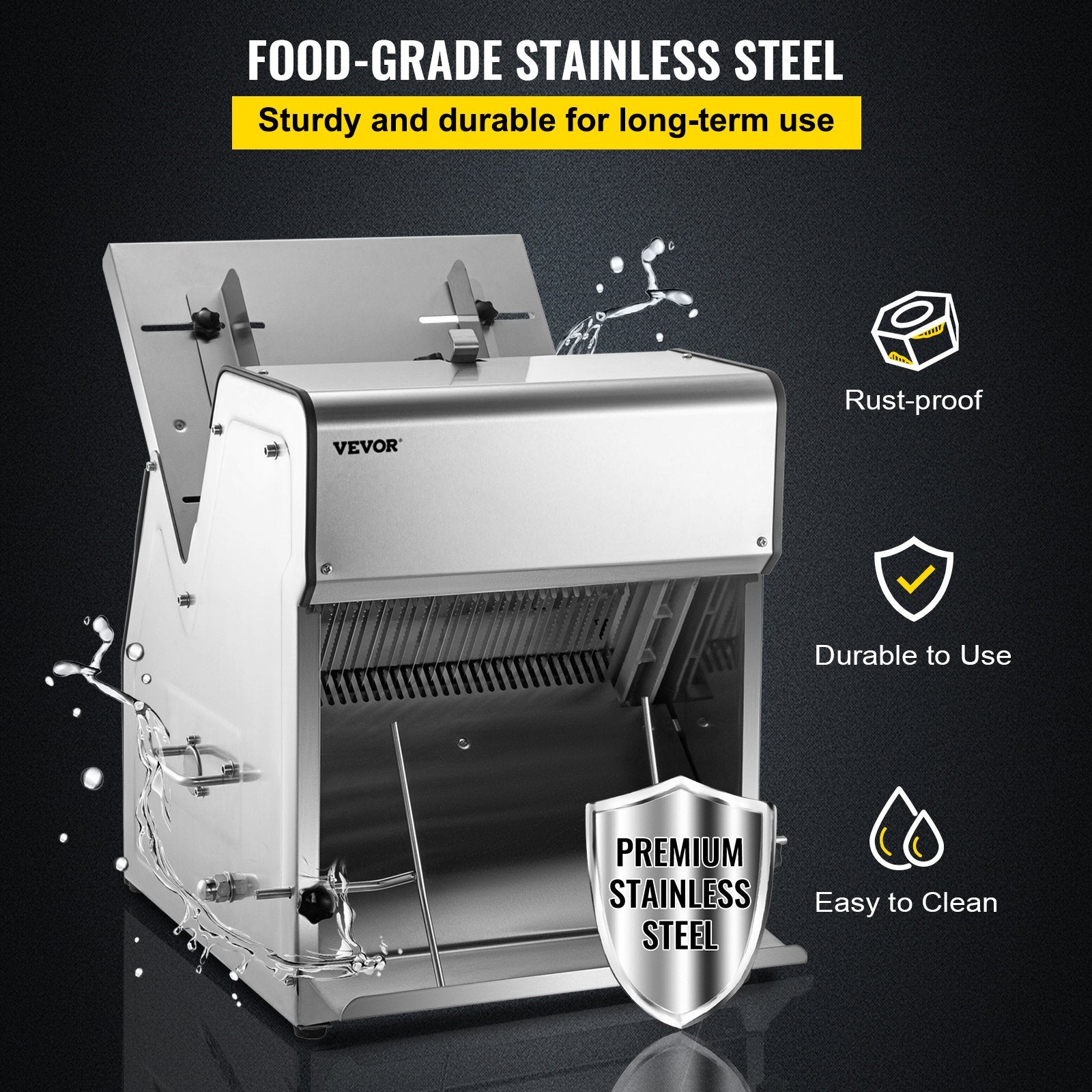 VEVOR Commercial Toast Bread Slicer, 12mm Thickness Electric Bread Cutting Machine, 31PCS Commercial Bakery Bread Slicer, 110V Toast Cutter Cutting Machine, Bread Cutter for Bread Sheet Cutter Cutting