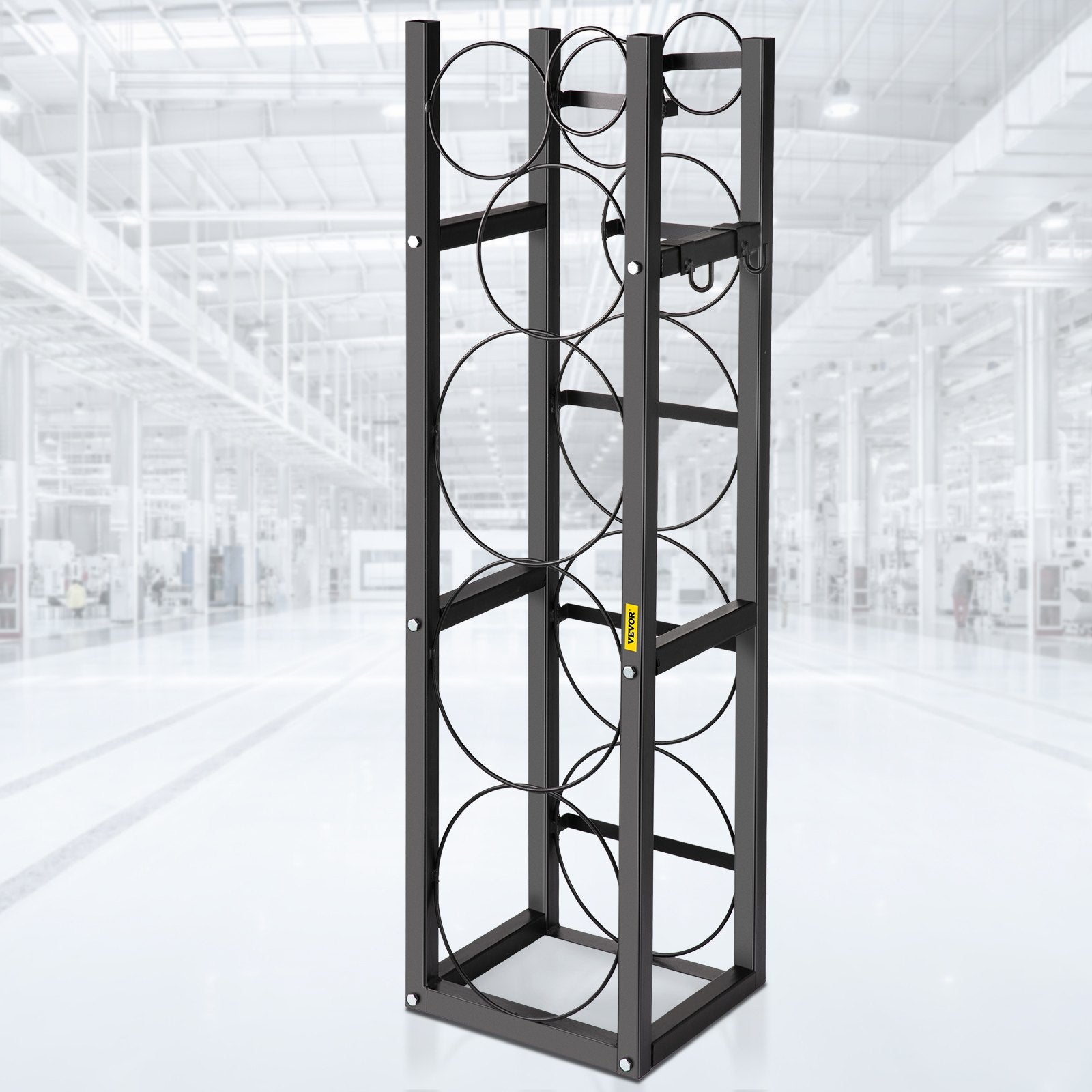 VEVOR Refrigerant Tank Rack with 3-30lb and Other 3 Saving Space, Cylinder Tank Rack 1168mm, Refrigerant Cylinder Rack Gas Cylinder Racks and Holders, for Gas Oxygen Nitrogen Storage