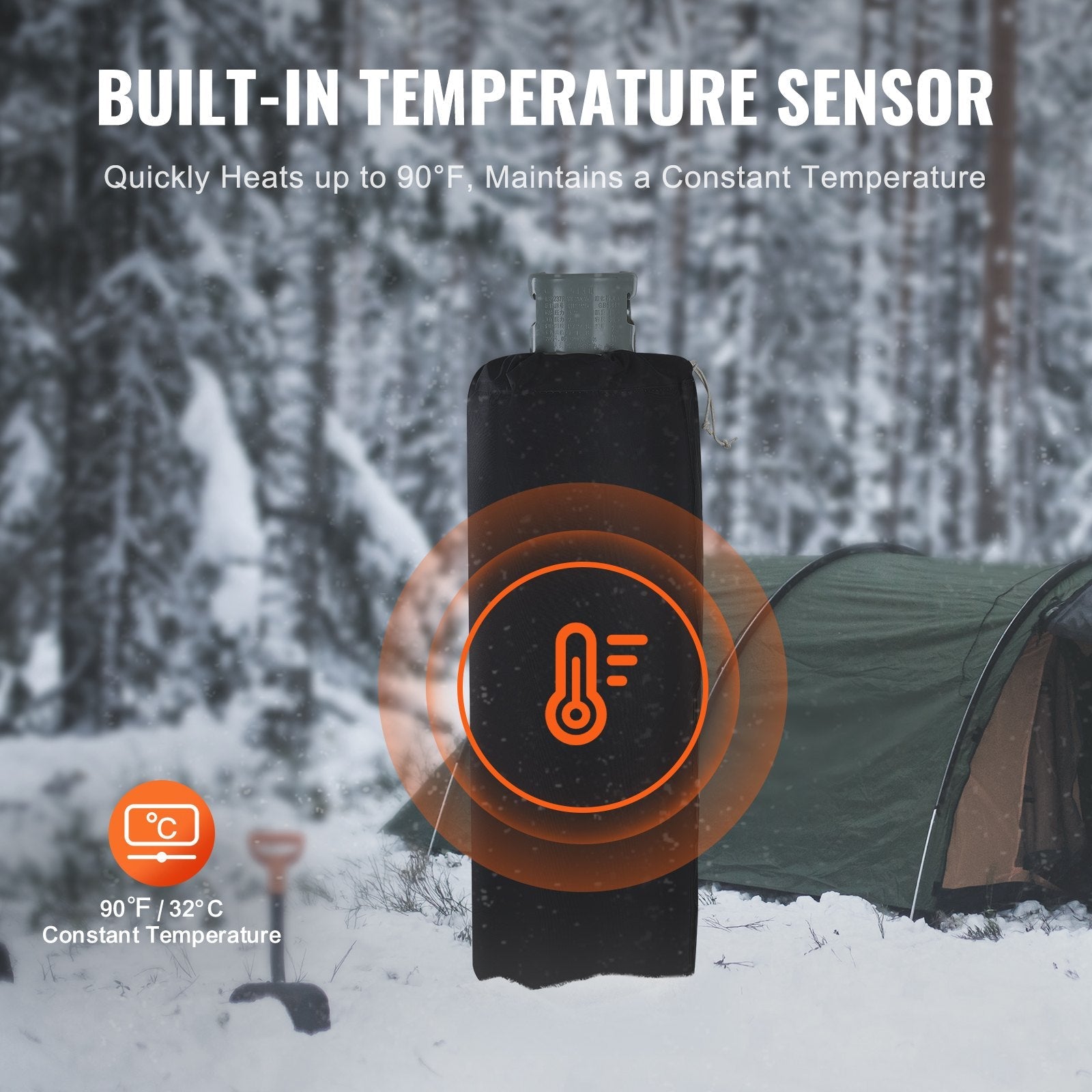 VEVOR Insulated Band Style Gas Cylinder Warmer for 100 lbs Gas Tanks 280W 90 ?