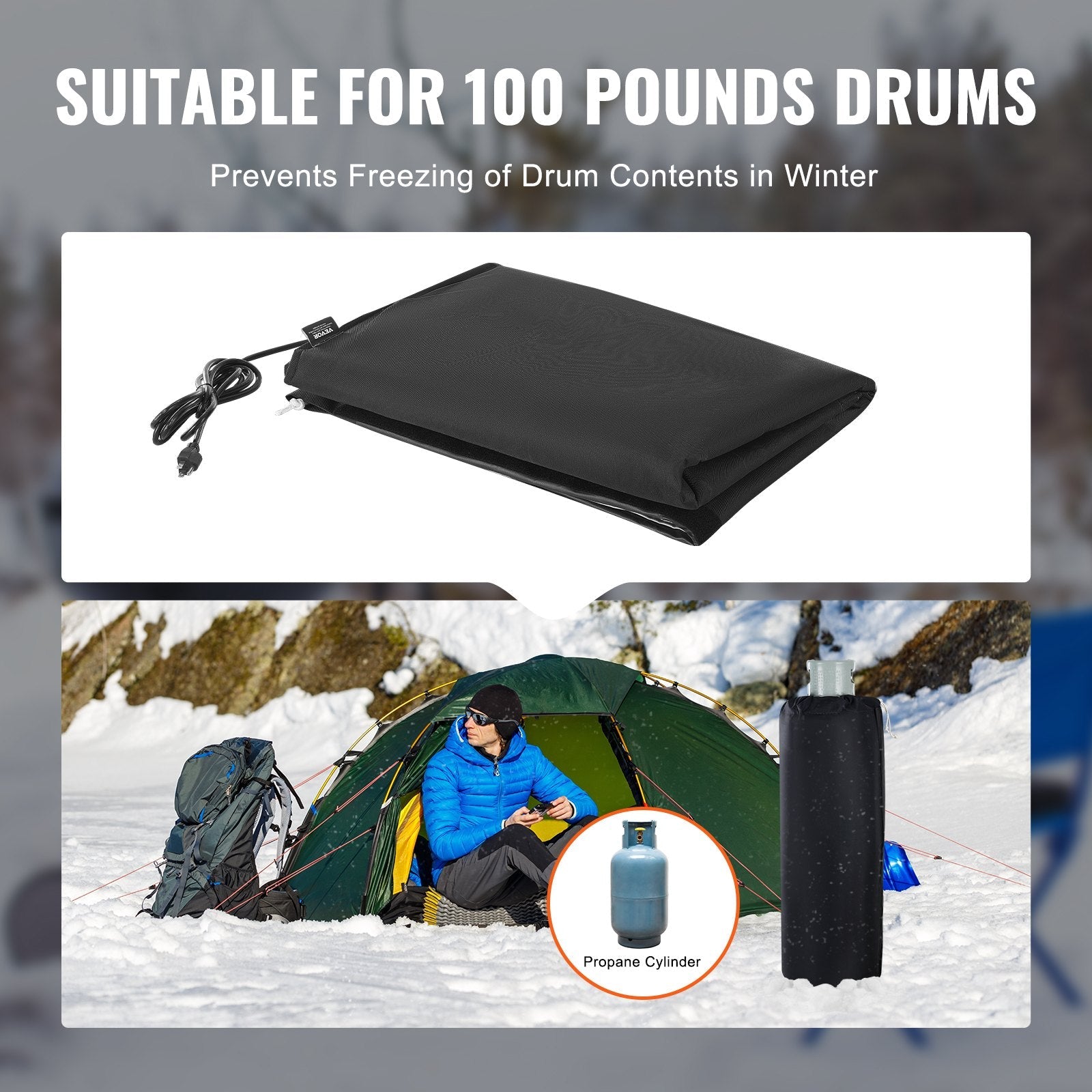 VEVOR Insulated Band Style Gas Cylinder Warmer for 100 lbs Gas Tanks 280W 90 ?