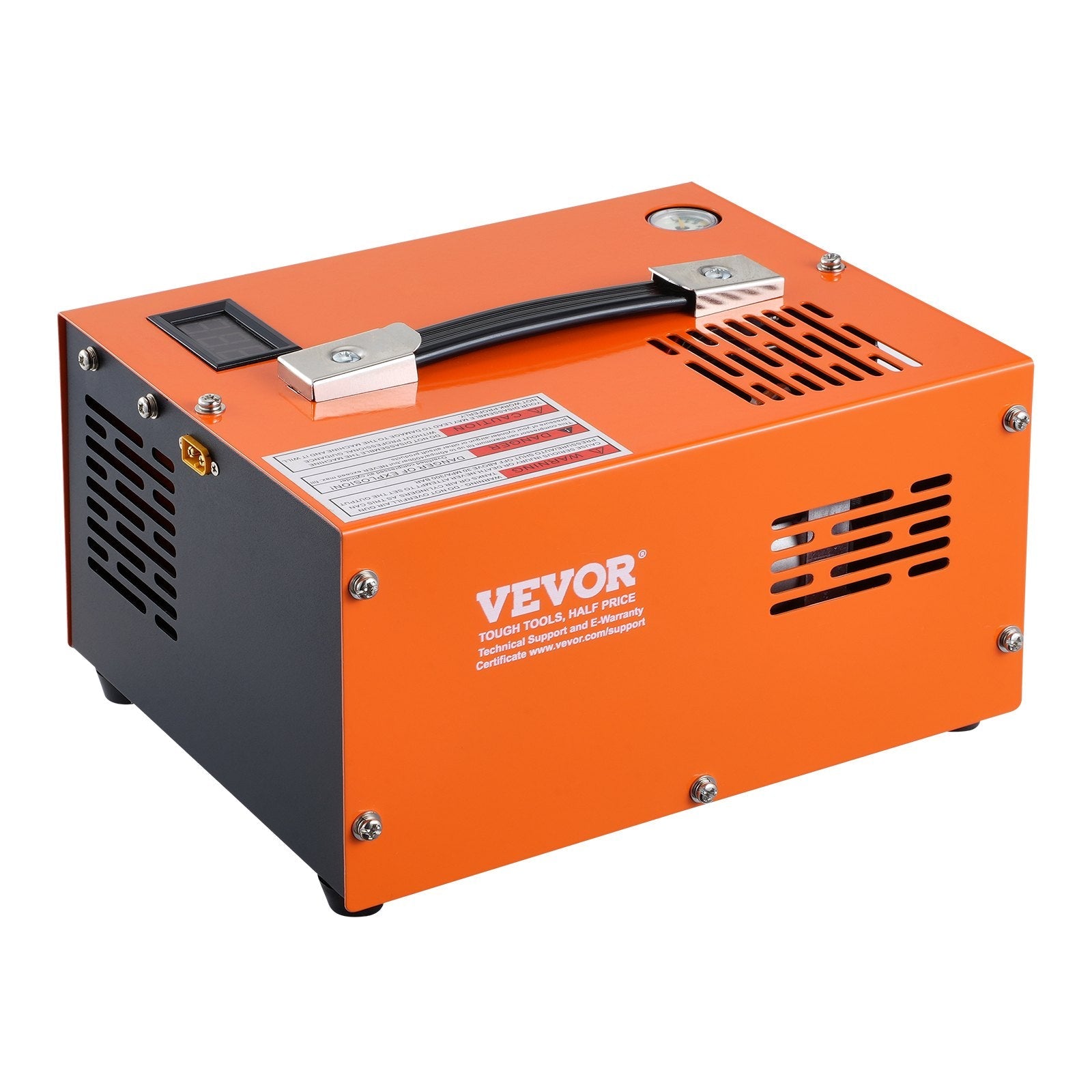VEVOR PCP Air Compressor, 4500PSI/30Mpa Portable PCP Compressor with External Converter, DC12V, AC115V | Oil & Water-Free | Manual-Stop Compressor Pump