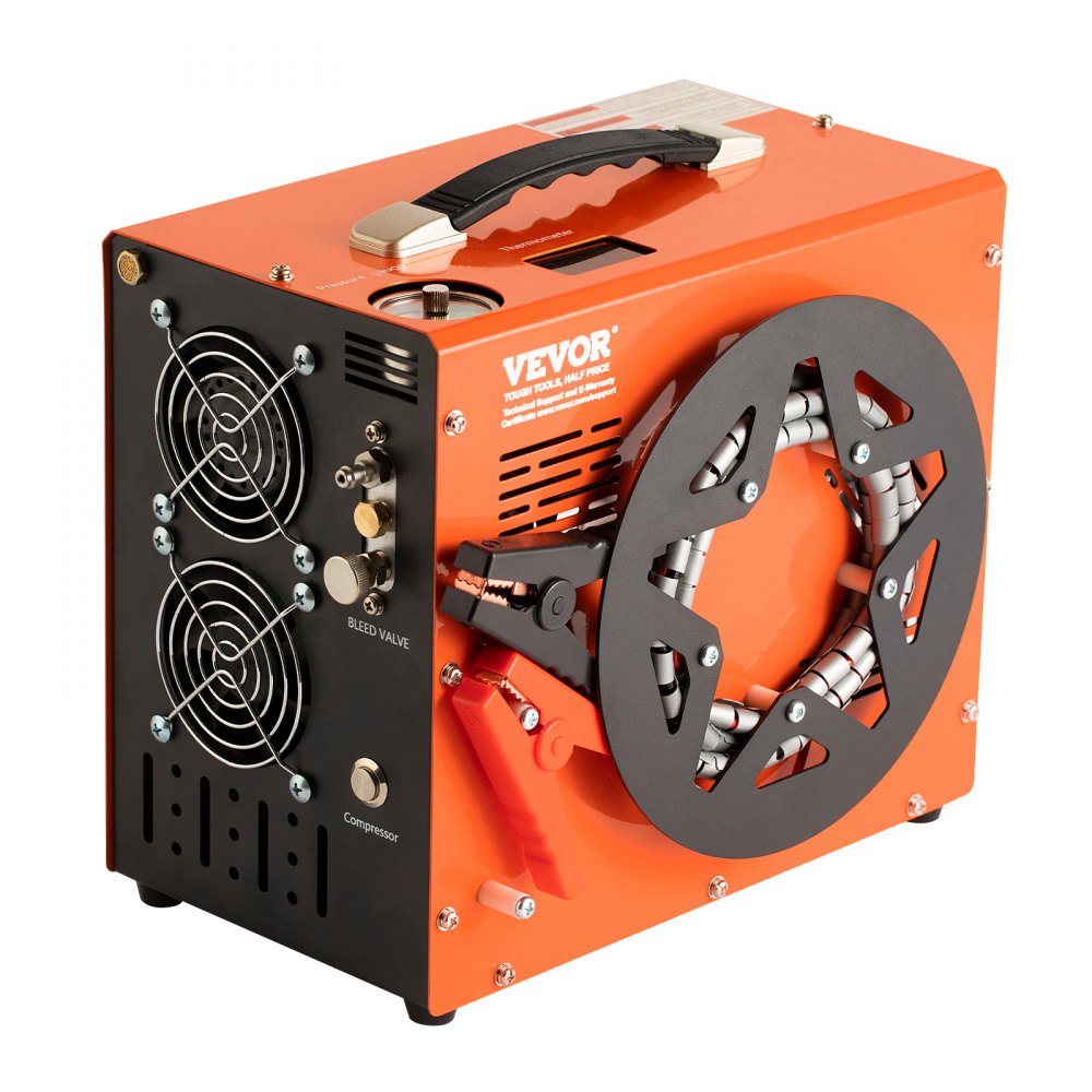 VEVOR PCP Air Compressor, 4500PSI/30Mpa Portable PCP Compressor with Built-in Power Converter, Auto-Stop | DC12V/AC120V | Oil & Water-Free Compressor Pump
