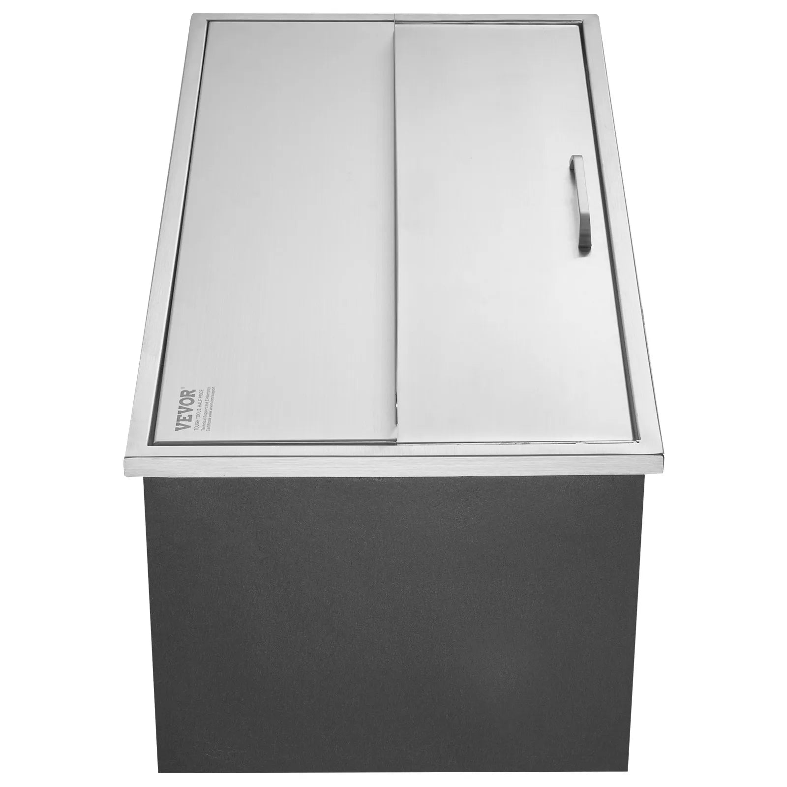 VEVOR Drop in Ice Chest, 36"L x 18"W x 14"H Stainless Steel Ice Cooler, Commercial Ice Bin with Sliding Cover, 40.9 qt Outdoor Kitchen Ice Bar, Drain-pipe and Drain Plug Included, for Cold Wine Beer