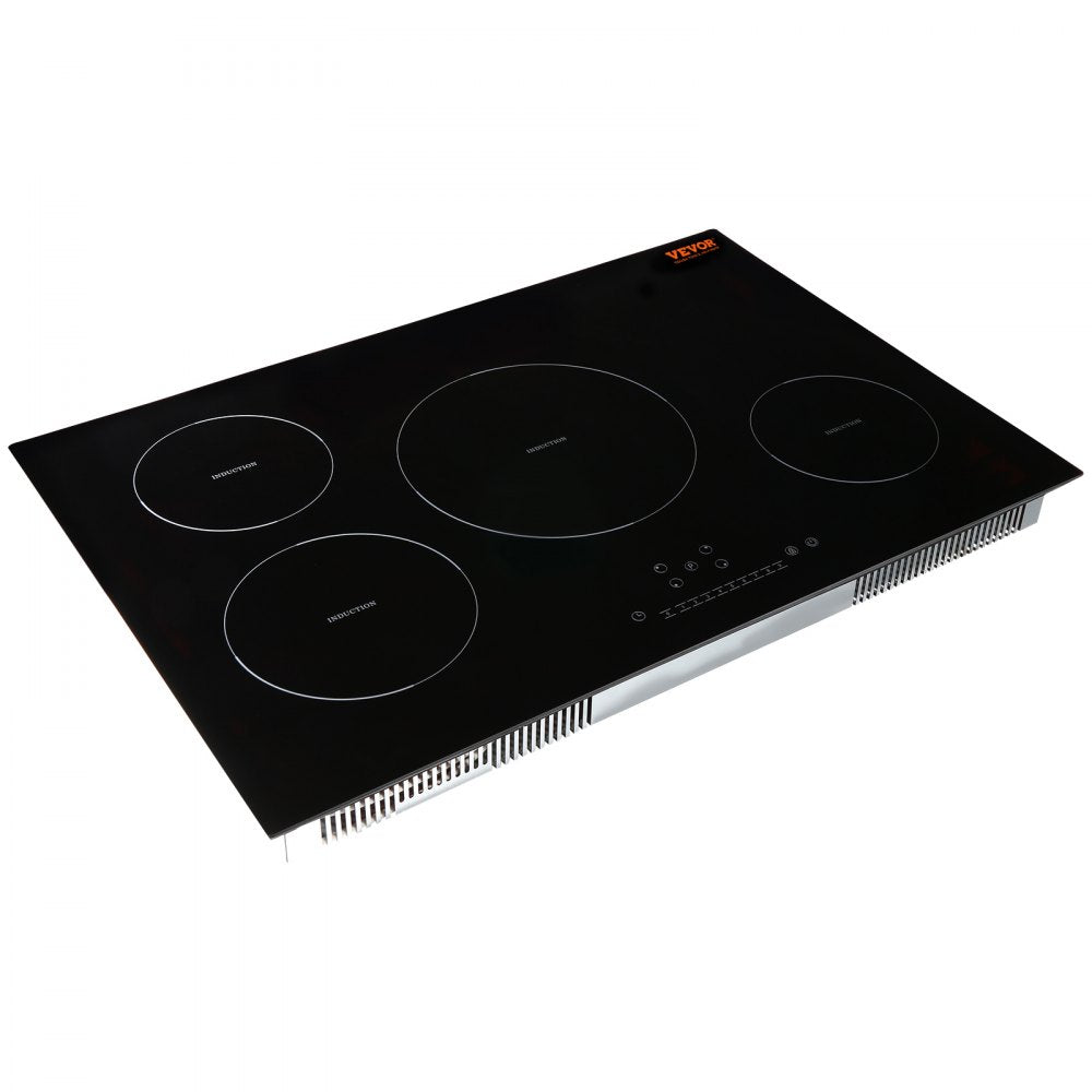 VEVOR Electric Cooktop, 4 Burners, 30'' Induction Stove Top, Built-in Magnetic Cooktop 7500W, 9 Heating Level Multifunctional Burner, LED Touch Screen w/ Child Lock & Over-Temperature Protection