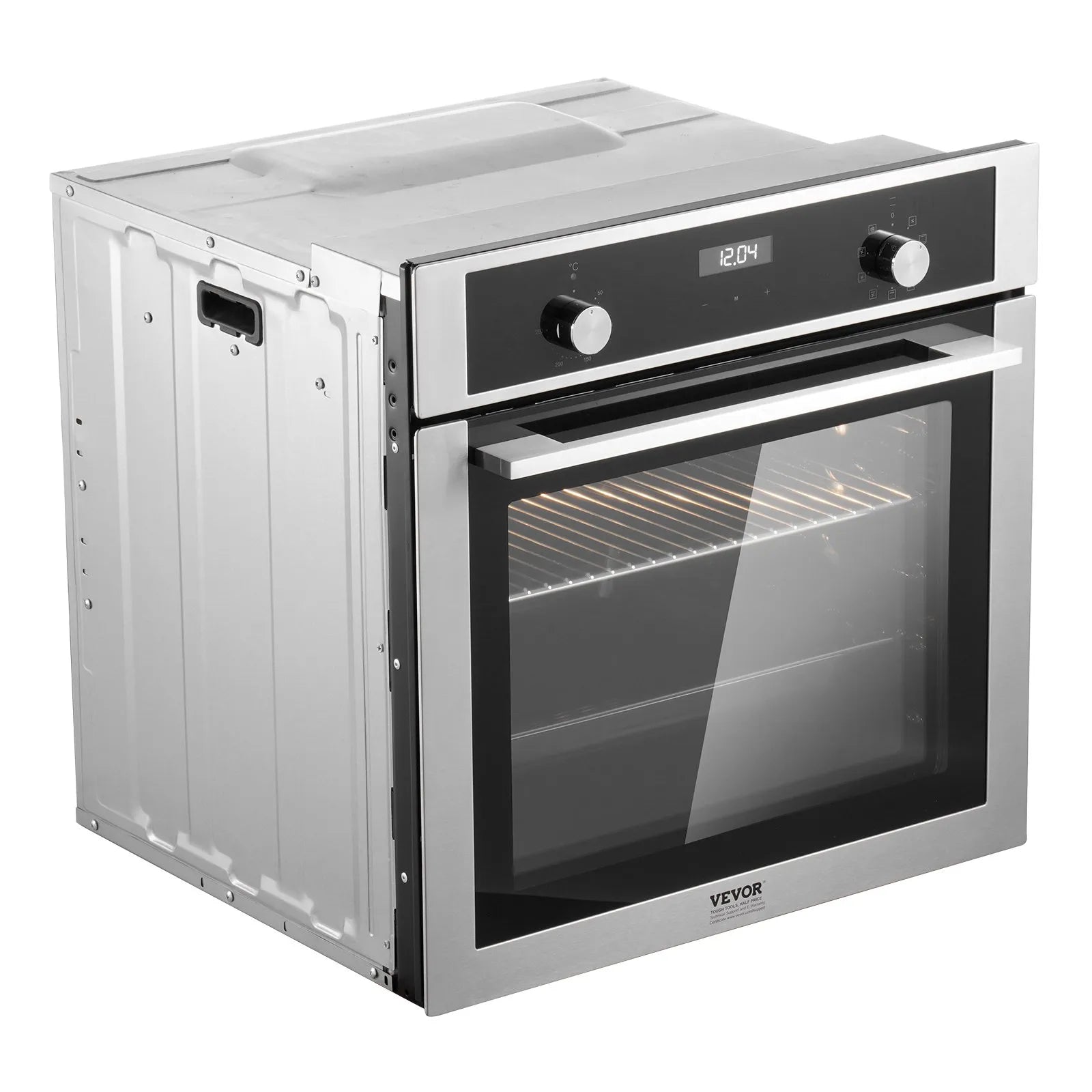 VEVOR Single Wall Oven 24" Electric Built-in Wall Oven 9 Functions 2.68 Cu. Ft