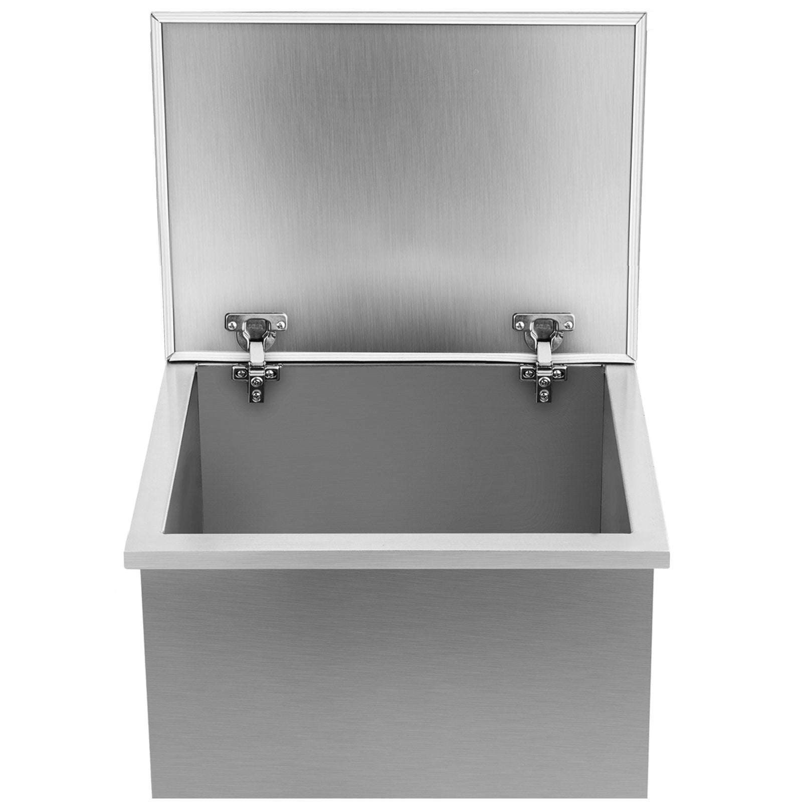 VEVOR Drop in Ice Bin Chest 20x16 inch Drop in Cooler Stainless Steel Outdoor Drop in Ice Chest with Cover Bar Ice Bin 40.9 qt Drop in Wine Drops Drain-Pipe and Drain Plug Included for Cold Wine Beer