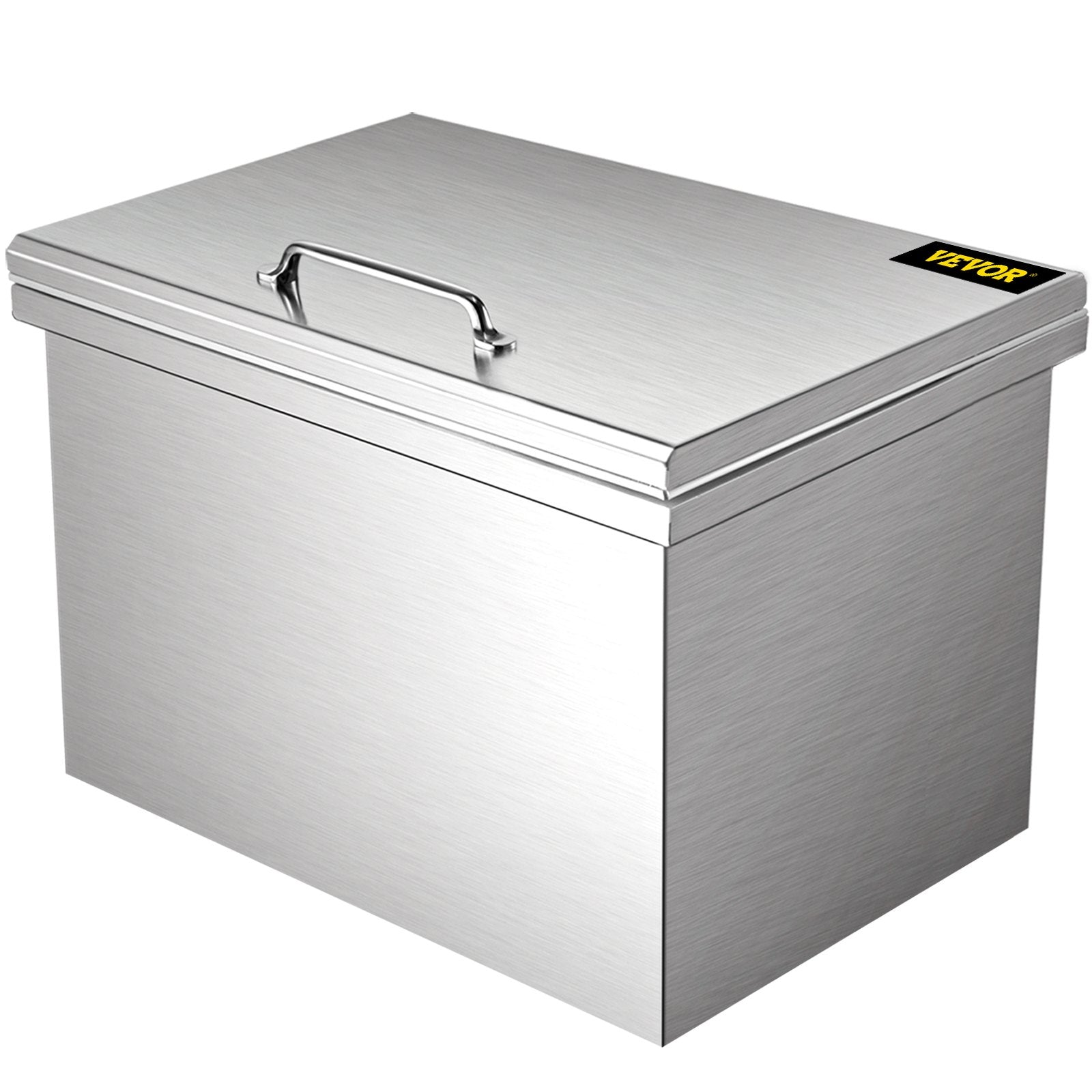 VEVOR Drop in Ice Bin Chest 20x16 inch Drop in Cooler Stainless Steel Outdoor Drop in Ice Chest with Cover Bar Ice Bin 40.9 qt Drop in Wine Drops Drain-Pipe and Drain Plug Included for Cold Wine Beer