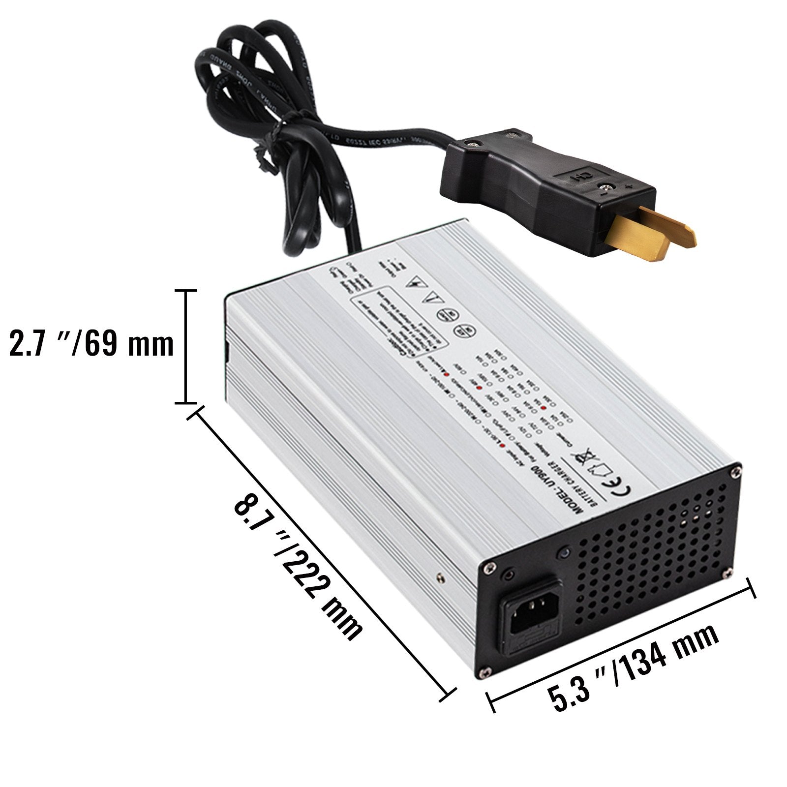 VEVOR Golf Cart Battery Charger 36V Club Car Charger 18A Golf Cart Electric Charger Splayed Plug / LED Club Car Battery Charger Aluminum Shell Power Wise Golf Cart Battery Charger for Ez Go Yamaha