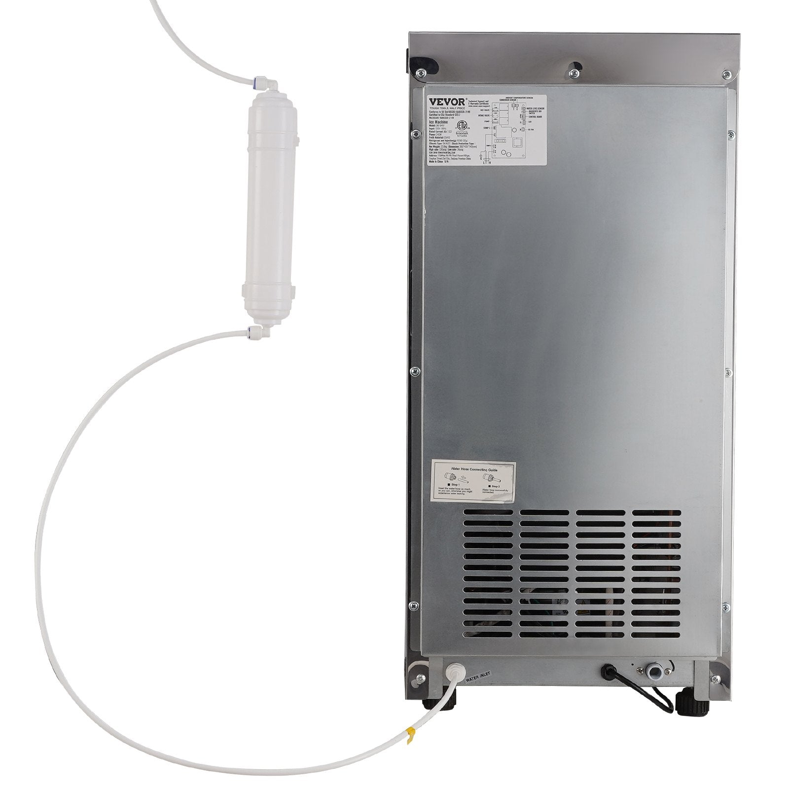 VEVOR Commercial Ice Maker, 100 lbs/24H, Ice Maker Machine, 45 Ice Cubes in 12-15 Minutes, Freestanding Cabinet Ice Maker with 27.5 lbs Storage Capacity LED Digital Display, for Home Office Restaurant