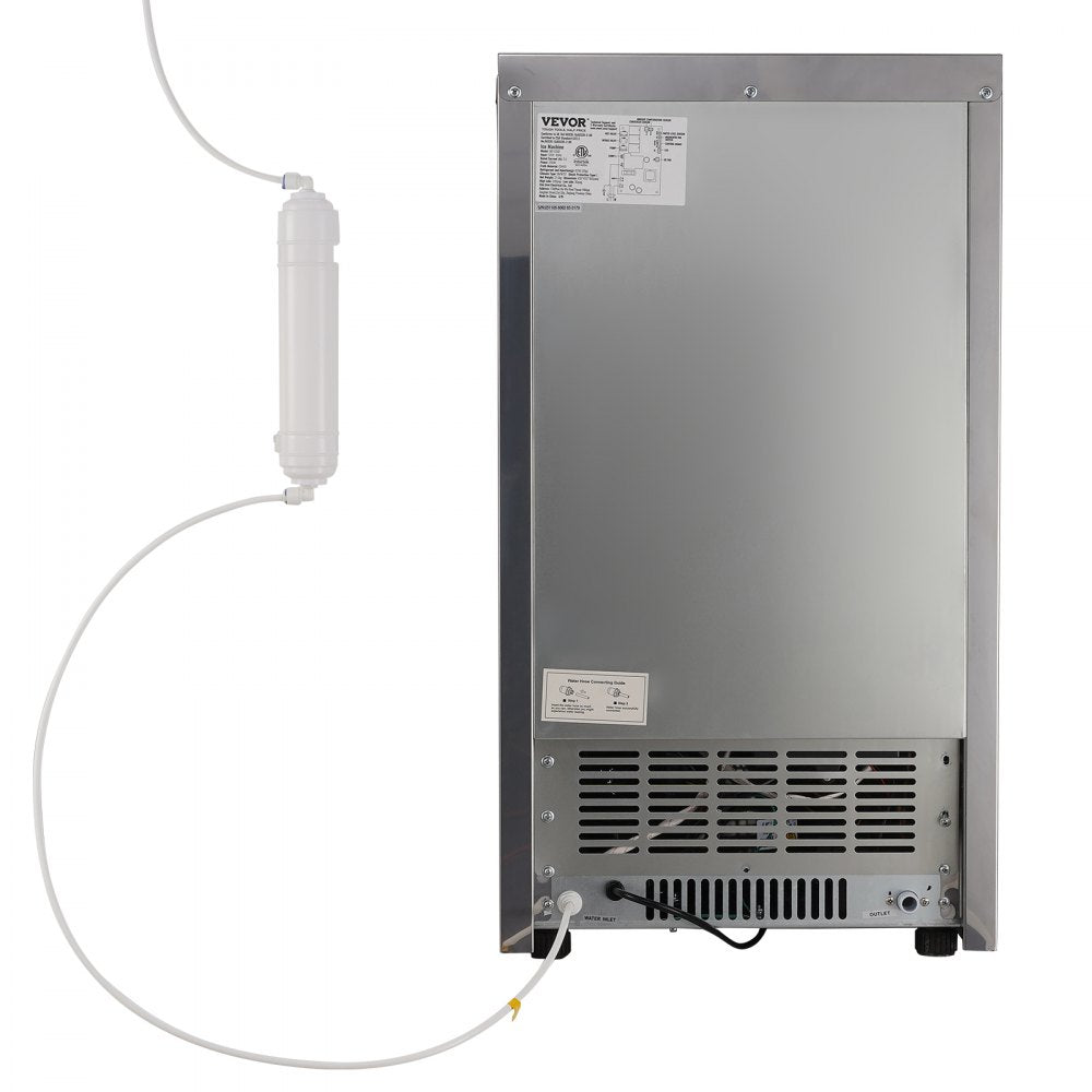 VEVOR Commercial Ice Maker, 110lbs/24H, Ice Maker Machine, 50 Ice Cubes in 12-15 Minutes, Freestanding Cabinet Ice Maker with 33lbs Storage Capacity LED Digital Display, for Bar Home Office Restaurant