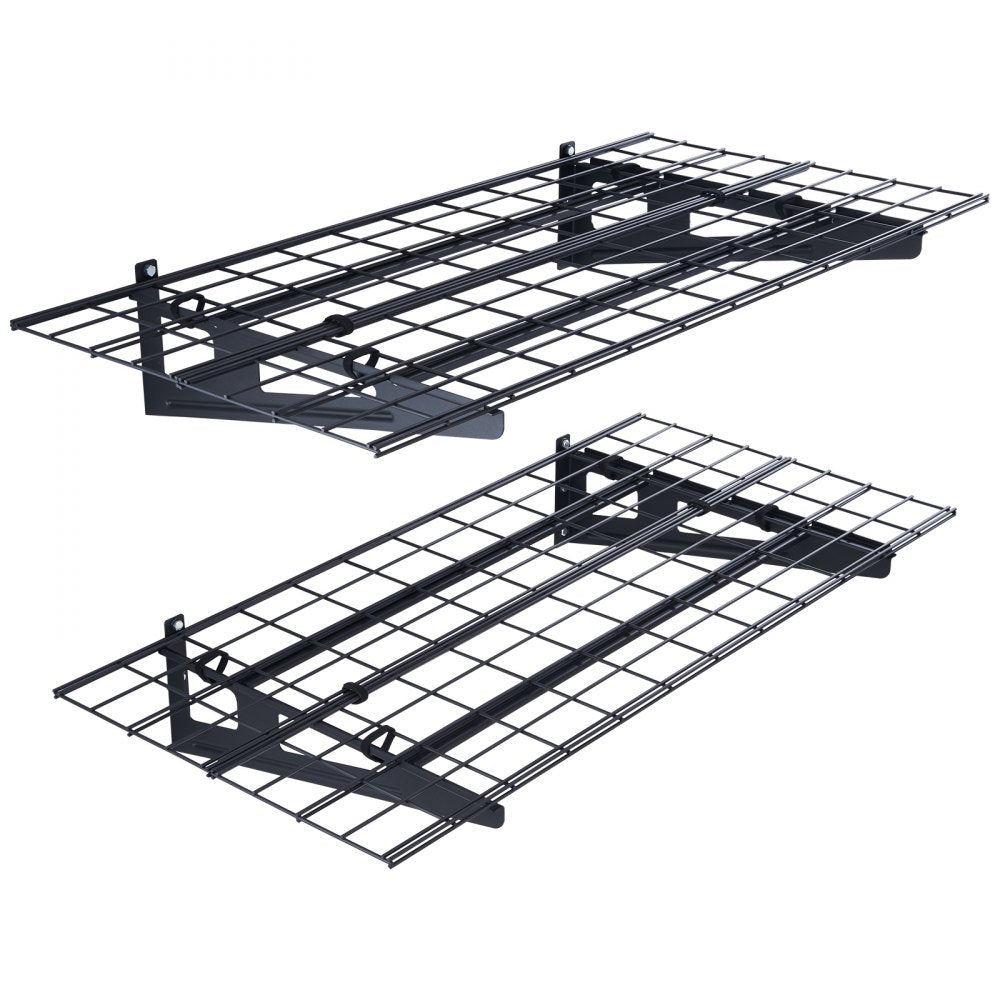 VEVOR Garage Storage Shelving, 2 Pack, 4 x 2 ft Heavy Duty Garage Shelves Wall Mounted, 500 lbs Load Capacity(Total) Garage Storage Rack Floating Shelves, Suitable for Shop, Shed, Garage Storage