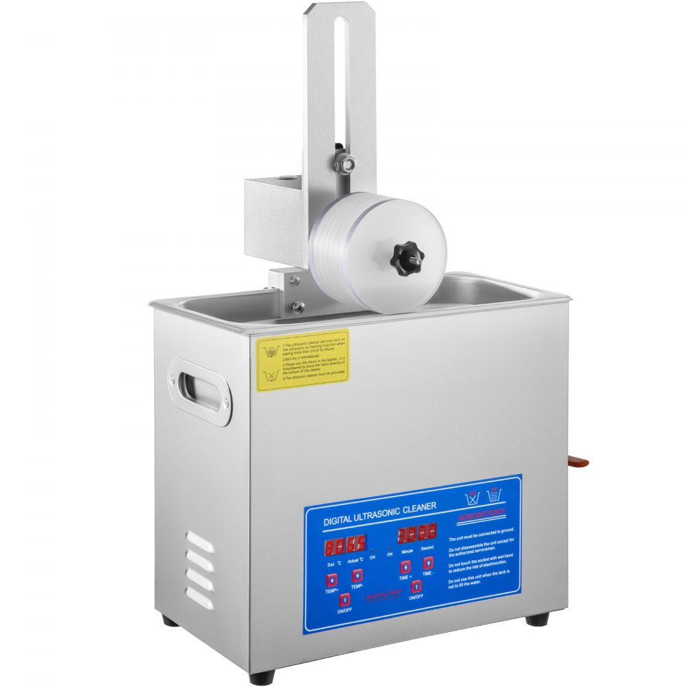 VEVOR Ultrasonic Vinyl Record Cleaner 6L 40kHz Vinyl Ultrasonic Cleaning Machine 304 Stainless Steel Record Ultrasonic Cleaner 6 Records w/ Drying Rack Vinyl Sonic Cleaner w/ Adjustable Heater & Timer