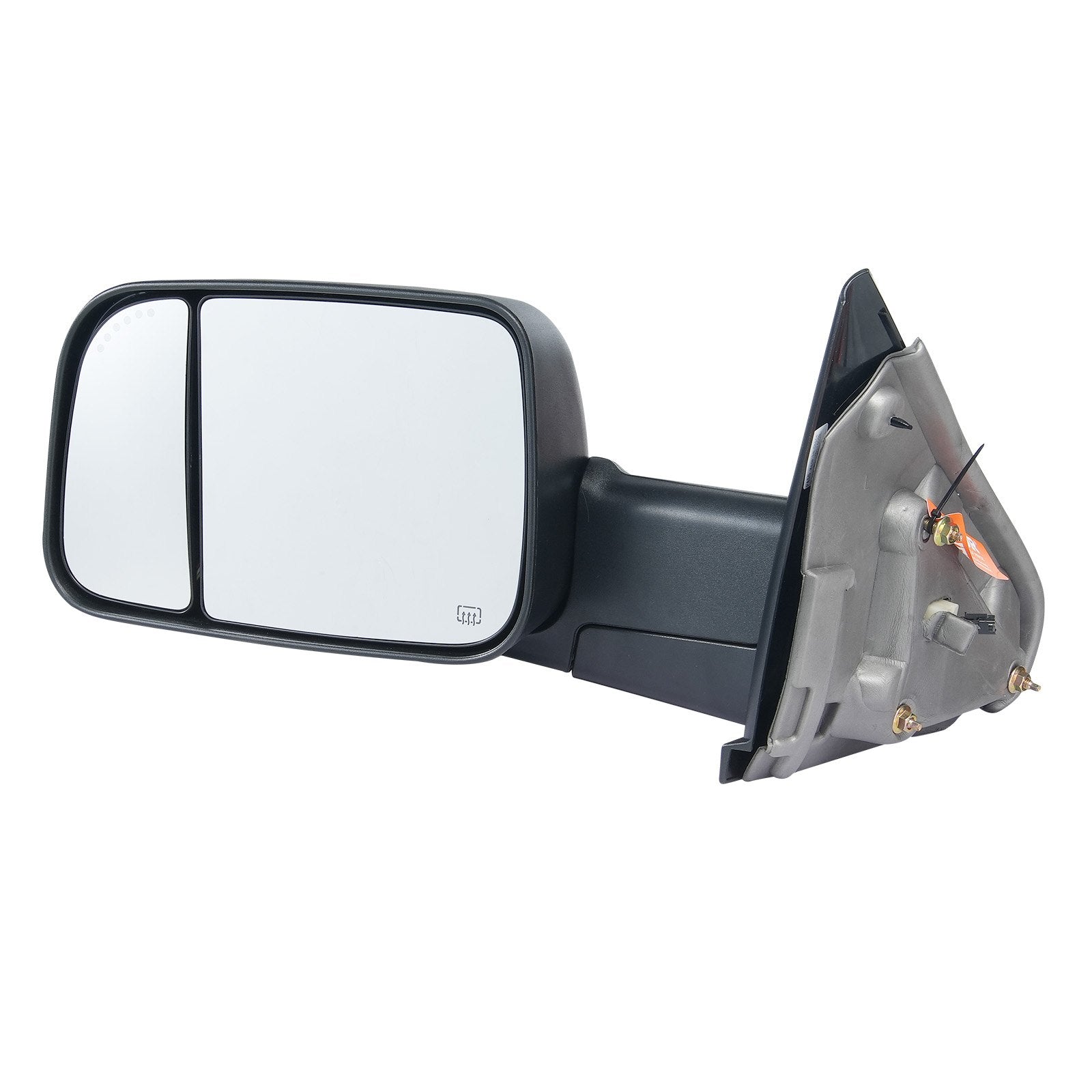 VEVOR Towing Mirrors, Left & Right Pair Set for 2002-2008 Dodge Ram 1500 2500 3500 (Partial 2009 Models), Power Heated with Signal Light & Puddle Light, Manual Controlling Flipping Folding, Black