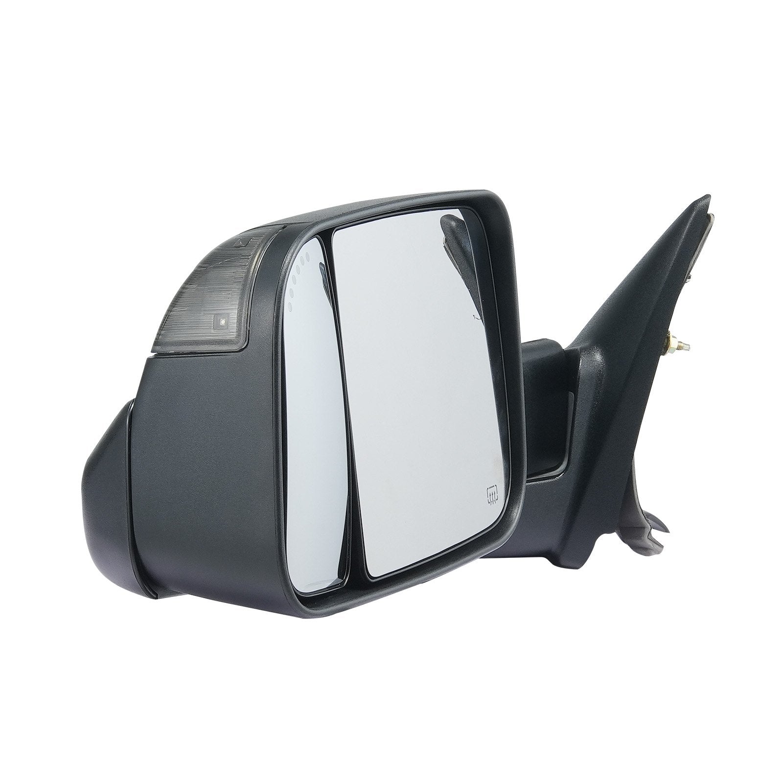 VEVOR Towing Mirrors, Left & Right Pair Set for 2002-2008 Dodge Ram 1500 2500 3500 (Partial 2009 Models), Power Heated with Signal Light & Puddle Light, Manual Controlling Flipping Folding, Black