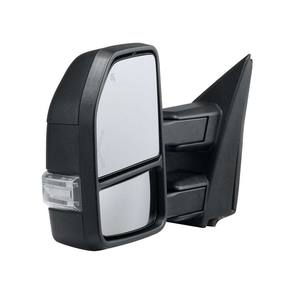 VEVOR Towing Mirrors, Left & Right Pair Set for 2015-2018 Ford F150, Power Heated with Signal Light & Puddle Light, Plane & Convex Glass, Manual Controlling Telescoping Folding, Heating Defrost, Black