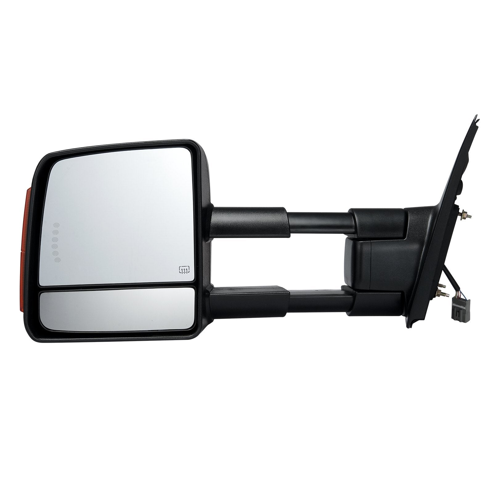 VEVOR Towing Mirrors, Left & Right Pair Set for 2007-2016 Toyota Tundra, Power Heated Tow Mirror with Signal Light, Plane & Convex Glass, Manual Controlling Telescoping Folding, Heating Defrost, Black