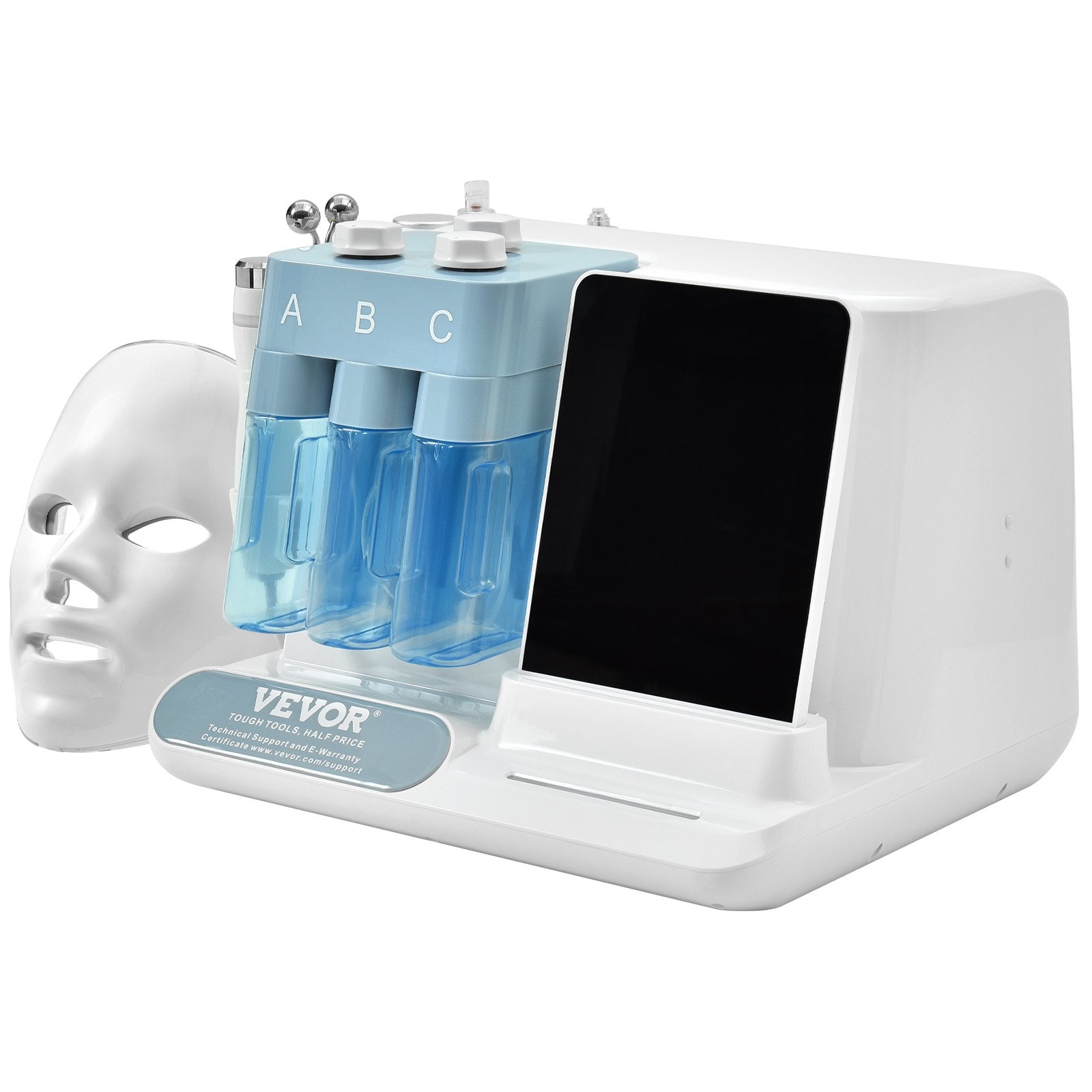 VEVOR 8 in 1 Hydrogen Oxygen Facial Machine, Professional Hydrafacial Machine for Spa, Hydro Facial Cleansing Rejuvenation Machine with 8 in LCD Screen, Microcurrent Probe, Bipolar RF Radiofrequency