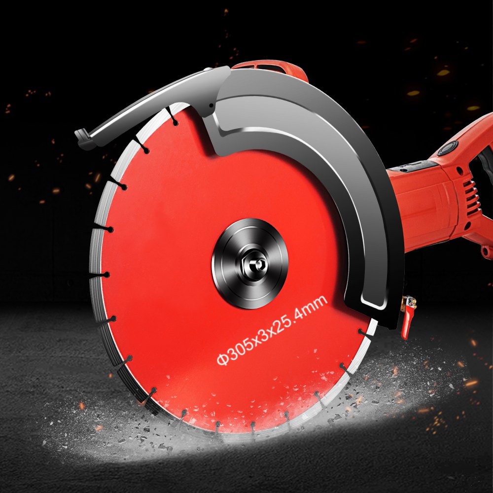 VEVOR Electric Concrete Saw, 12" Concrete Cutter, 15-Amp Concrete Saw, Electric Circular Saw with 12" Blade and Tools, Masonry Saw for Granite, Brick, Porcelain, Reinforced Concrete and Other Material