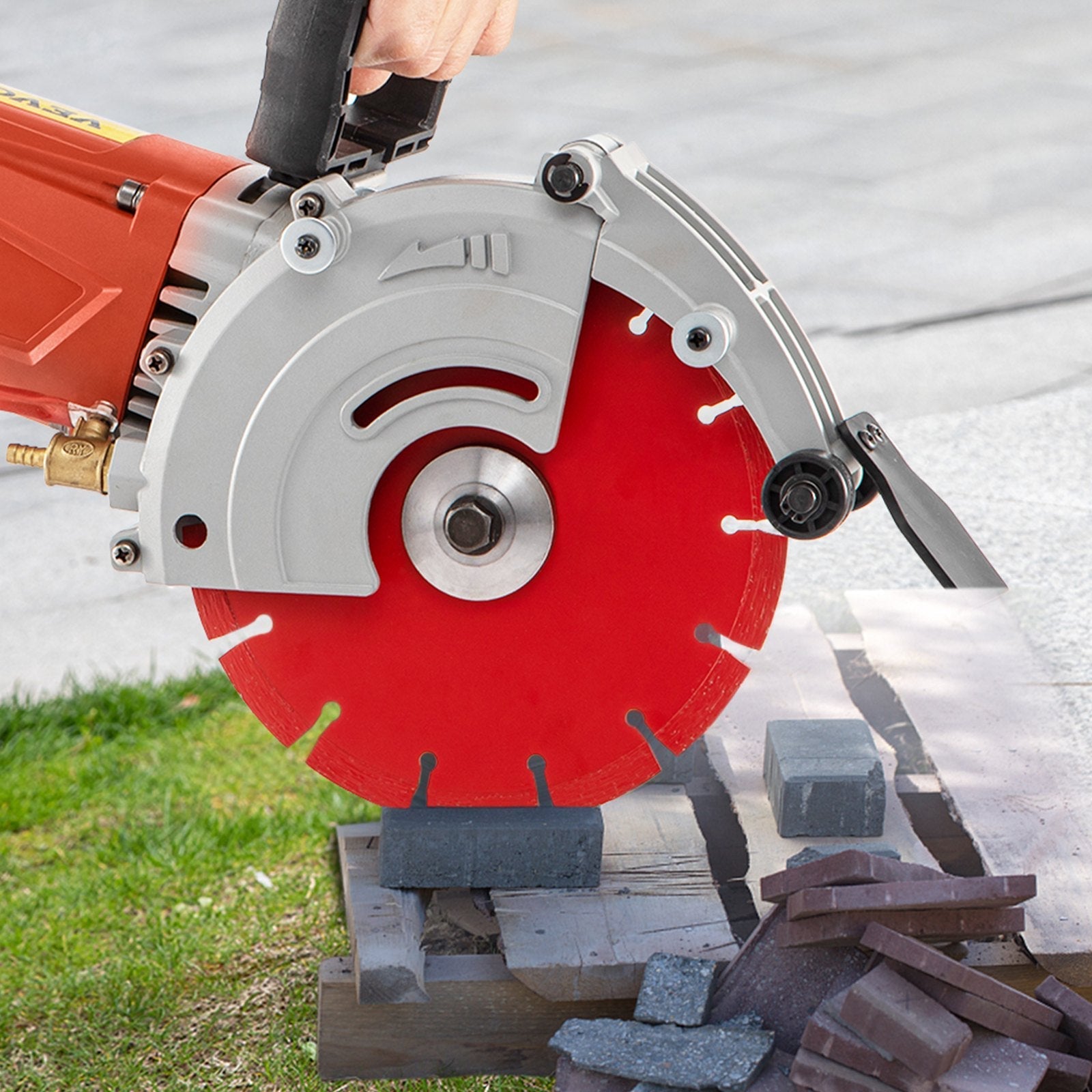 VEVOR Electric Concrete Saw, 7" Blade with 3 inch Max Cutting Depth, Wet/Dry Sawing with Blade and Tools for Granite, Brick, Porcelain, Reinforced Concrete