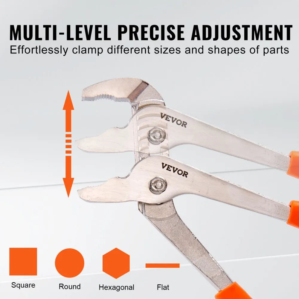 VEVOR Pliers Set, 8-Piece, High Carbon Steel, 12"/10"/8" Groove Joint Pliers, 8" Linesman's Pliers, 6" Slip Joint Pliers, 8" Long Nose Pliers, 6" Diagonal Cutter, 10" Adjustable Wrench, and Tool Bag